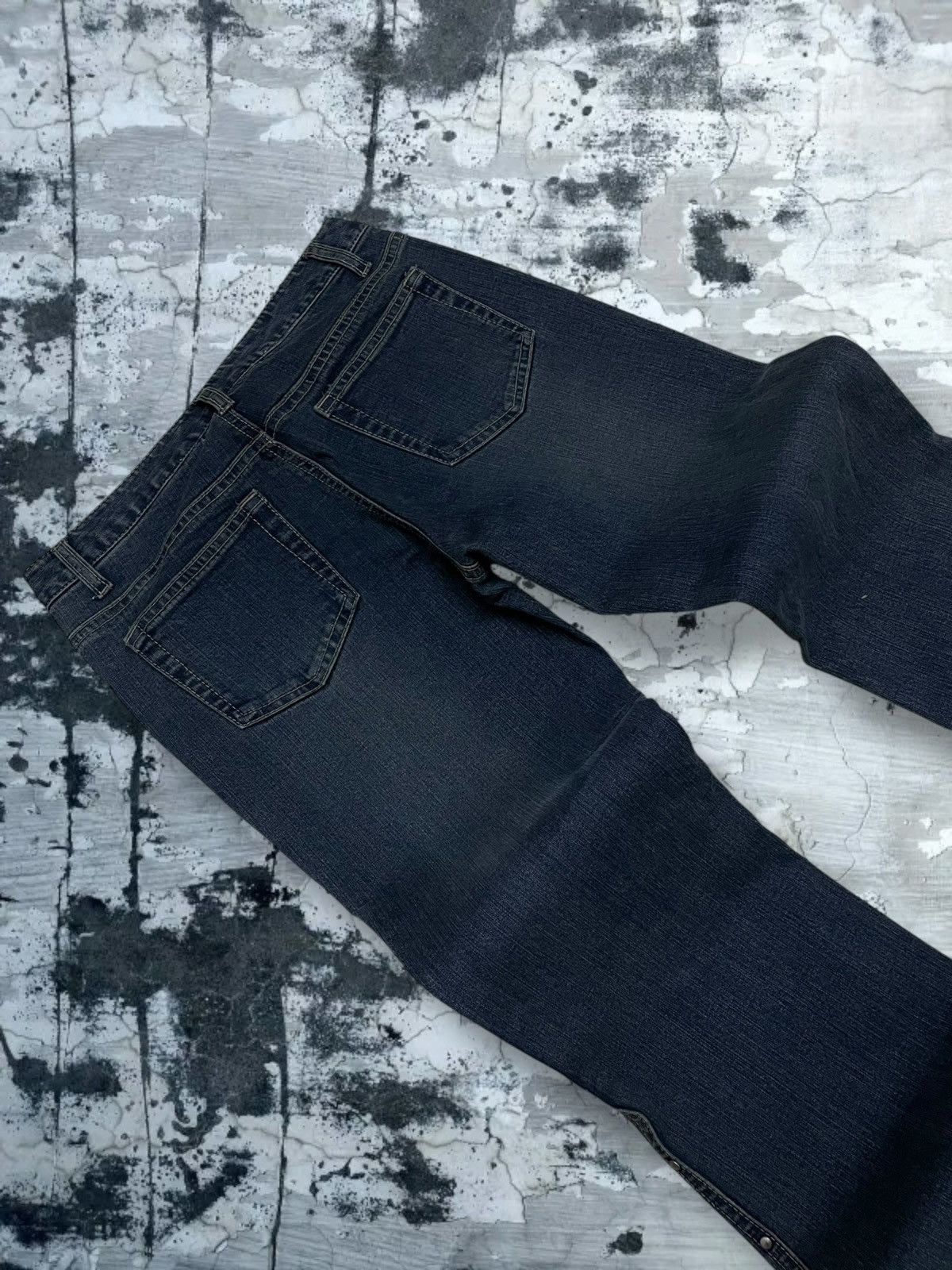 Tornado Mart Vintage 1990s Japan Designer Oririn Flared Art Obelisk Denim Size US 26 / EU 42 - 14 Thumbnail