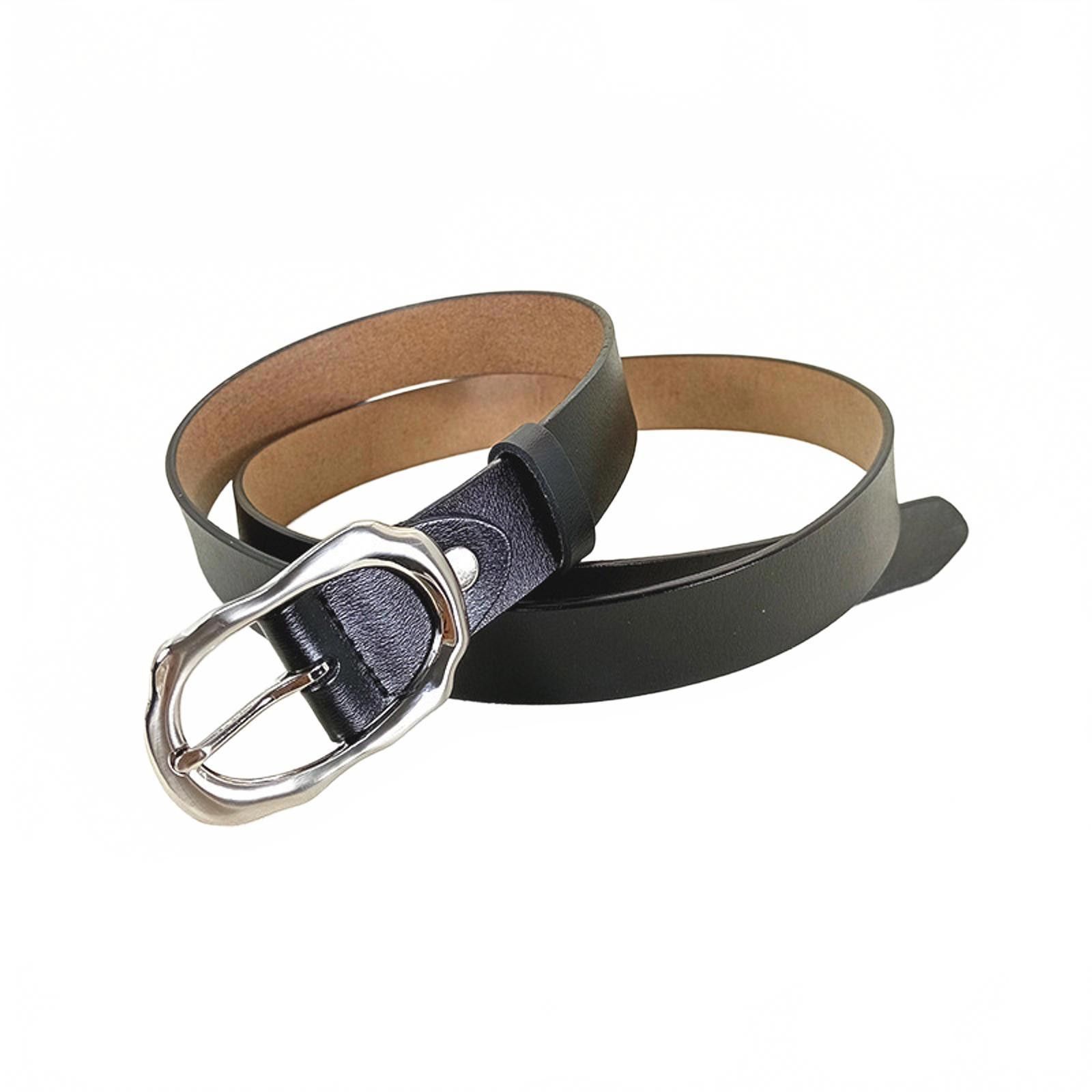 Japanese Brand Minimalist Genuine Leather Buckle Belt Cleanfit Modern Fit Size ONE SIZE - 6 Thumbnail