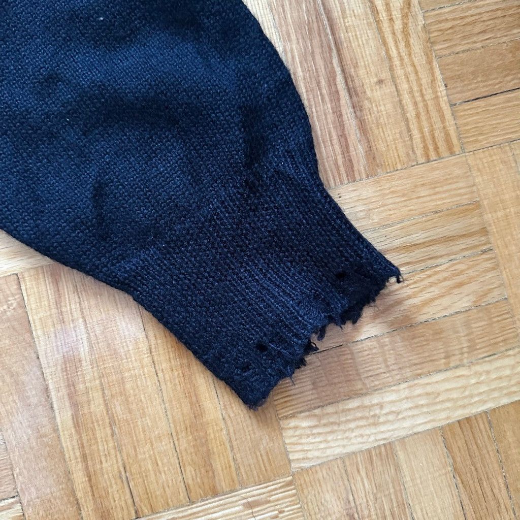 Bare Knuckles Wool Cashmere Distressed Knit Sweater Medium