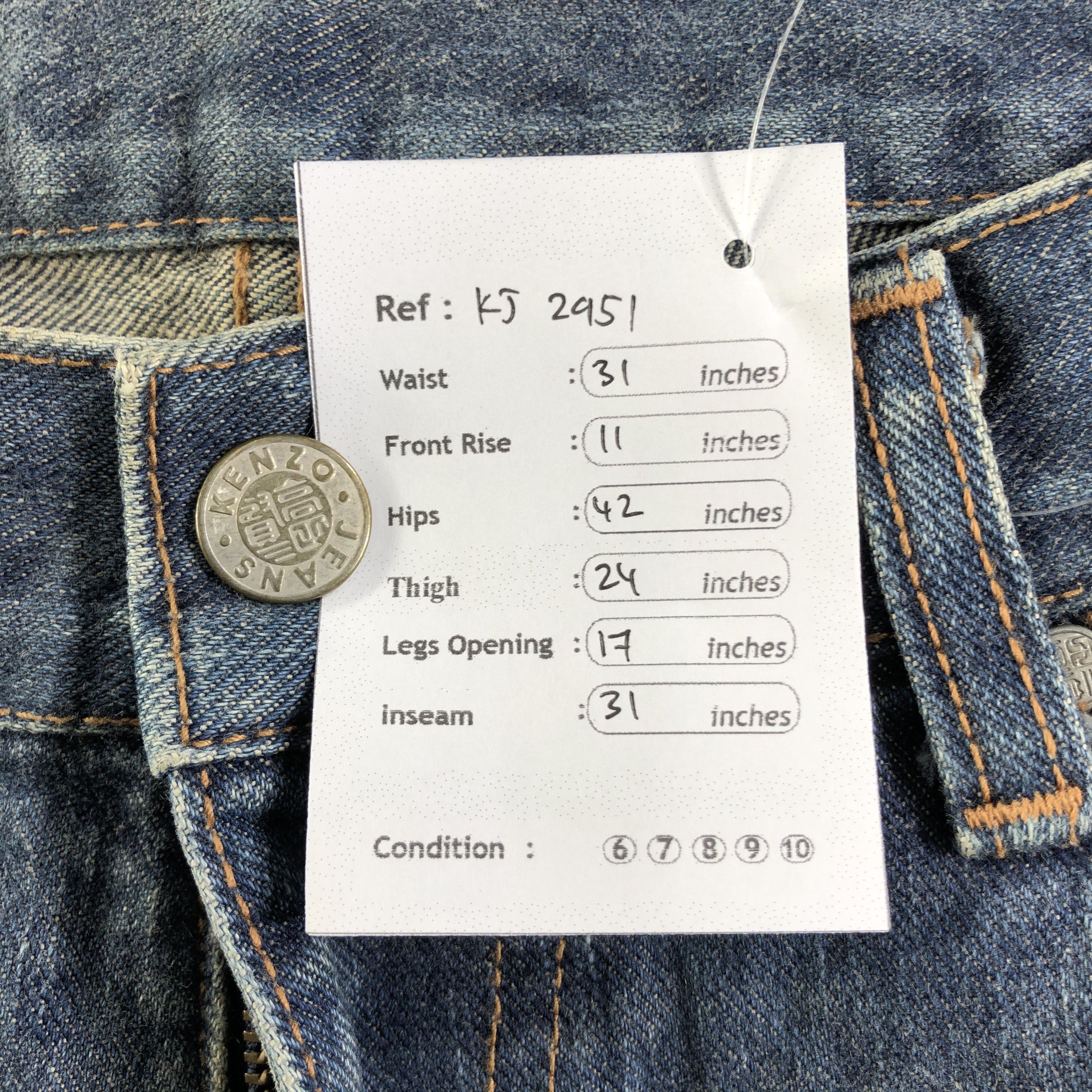 Kenzo Vintage Kenzo Jeans Medium Wash Denim KJ2951 Size US 30 / EU 46 - 10 Thumbnail
