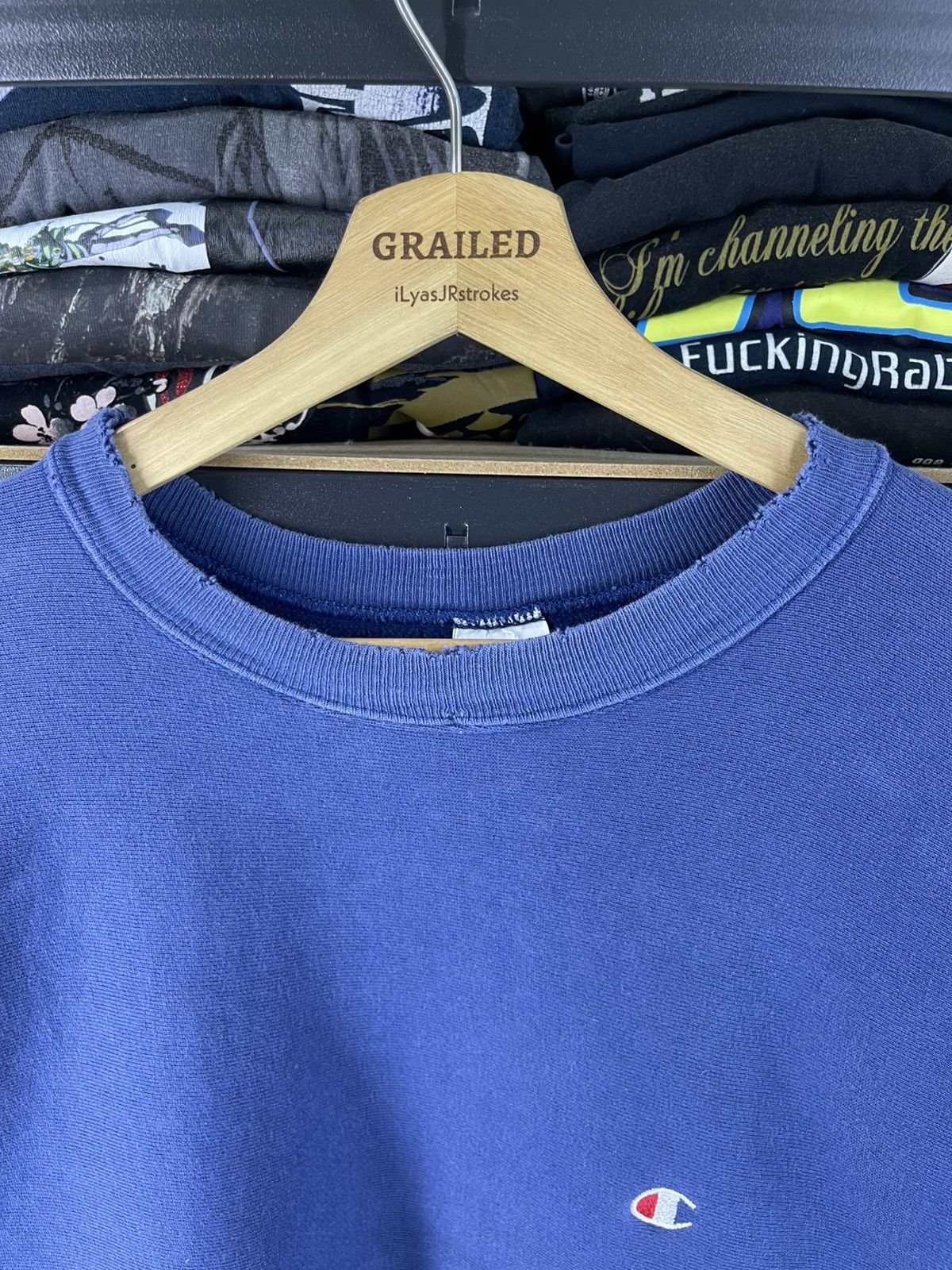Champion Vintage Champion Reverse Weave Small Logo Blue Sweatshirt Size US L / EU 52-54 / 3 - 14 Thumbnail