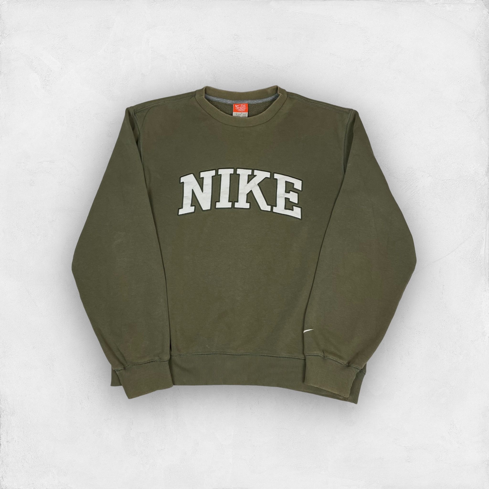 Nike Vintage Nike The Athletic Dept Men s Olive Green Cotton Sweatshirt L Grailed