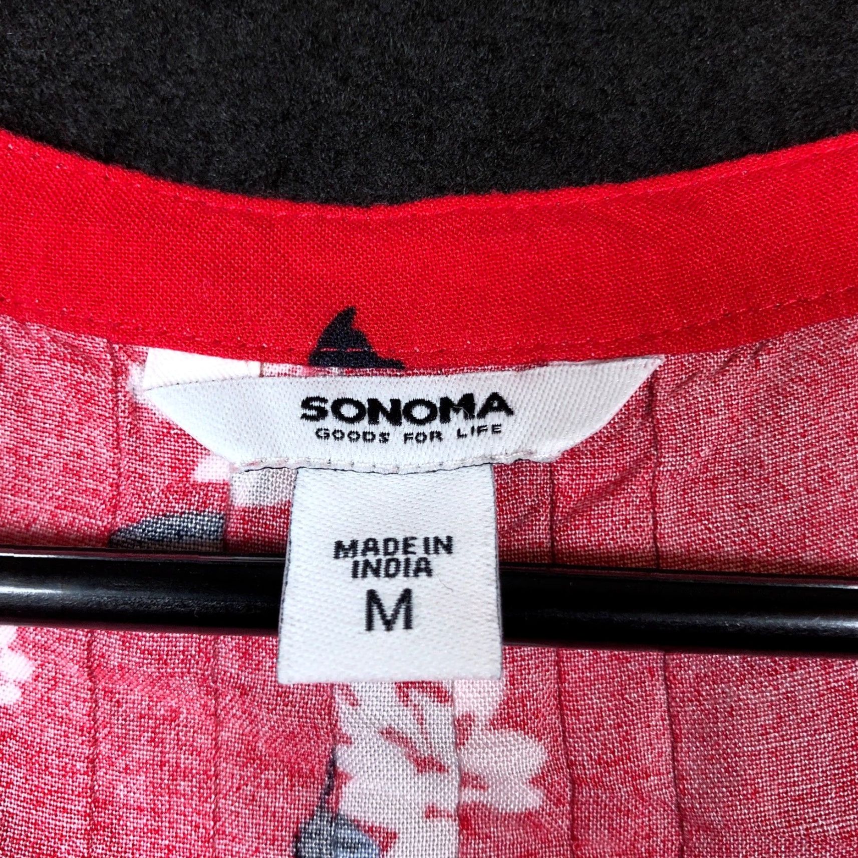 Vintage Sonoma Womens Blouse Red Floral Tank Top V Neck Sleeveless Rayon Medium Size M / US 6-8 / IT 42-44 - 6 Thumbnail