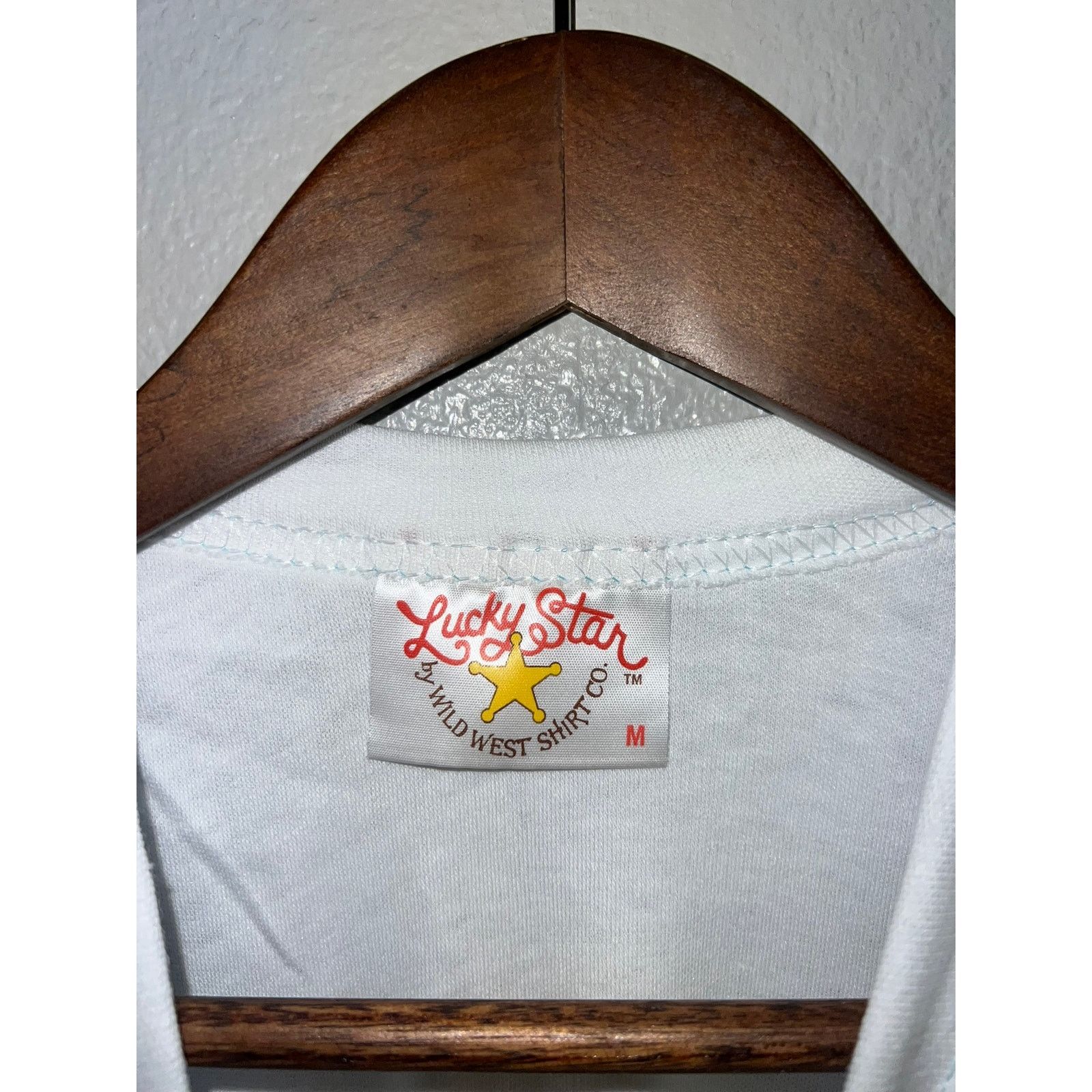 Vintage 80s Women's Lucky Star White Blue Raglan Shirt Top Women M Size M / US 6-8 / IT 42-44 - 5 Thumbnail