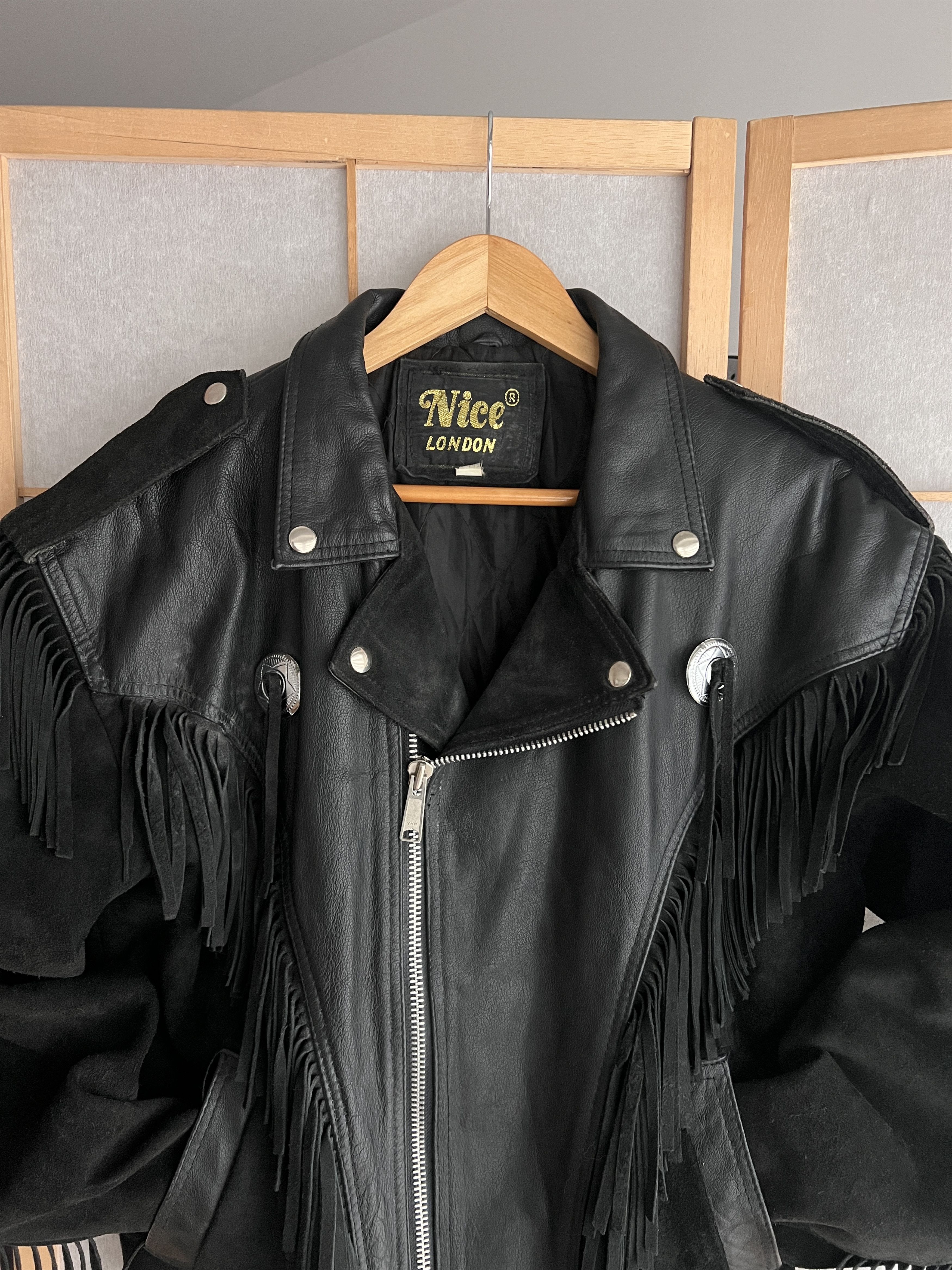 Other CRAZY Cowboy core vintage 90s cropped leather jacket bomber Size US L / EU 52-54 / 3 - 12 Thumbnail