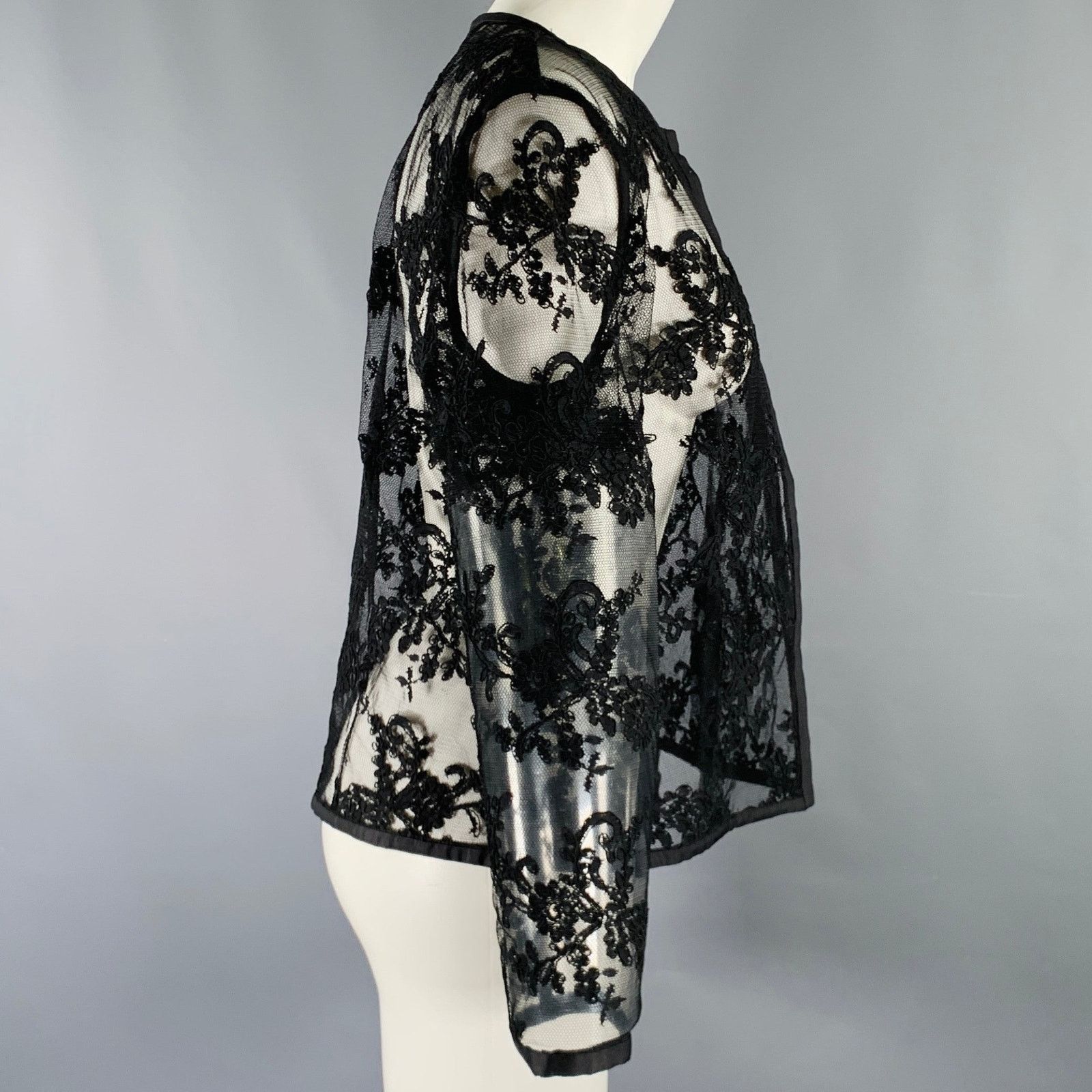 Other MARISA BARATELLI Size M Black Lace Jacket Blazer Size M / US 6-8 / IT 42-44 - 3 Thumbnail