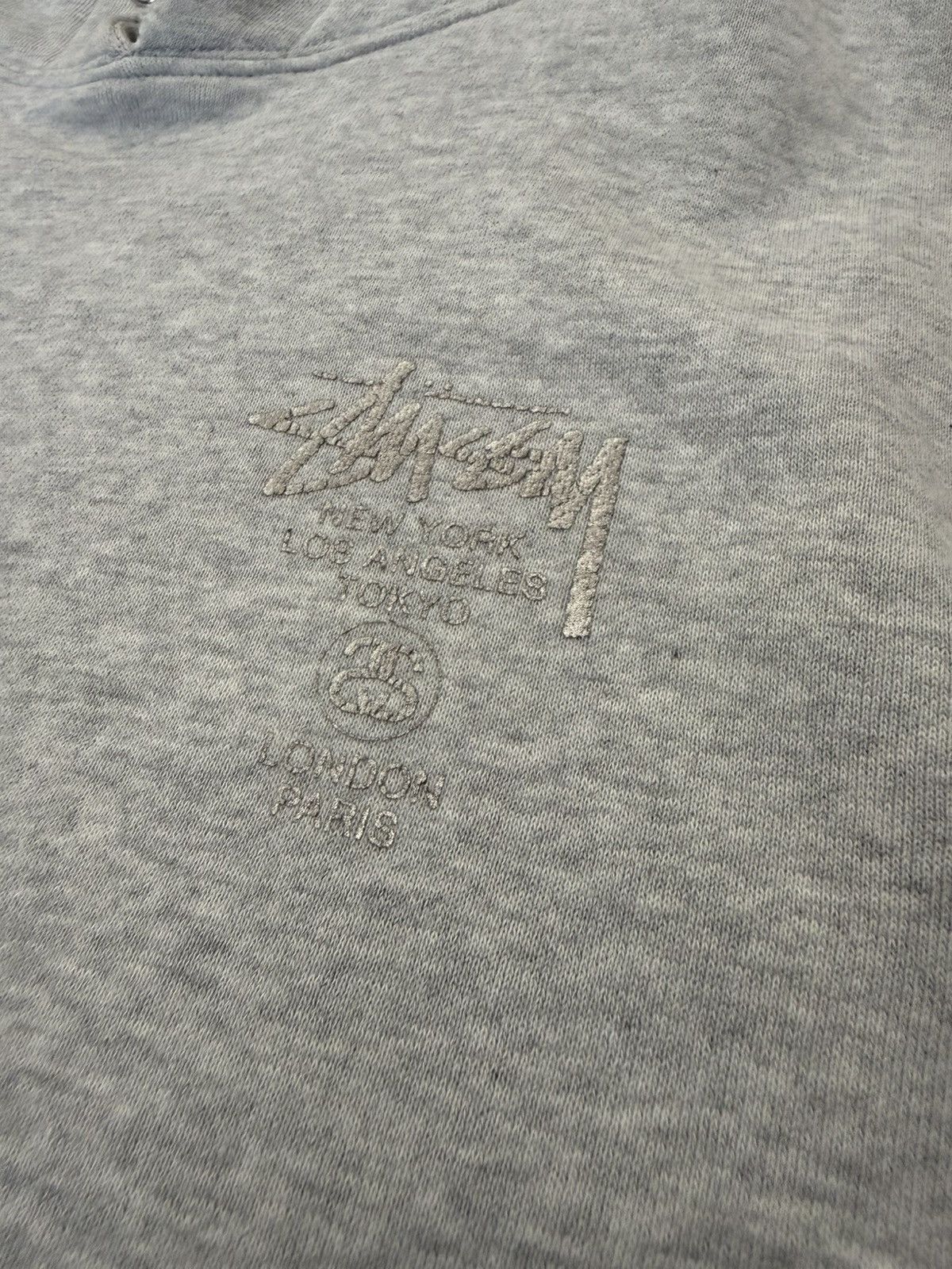 Stussy 🔥 STUSSY Japan International Silver Logo DISTRESSED Hoodie Size US M / EU 48-50 / 2 - 6 Thumbnail