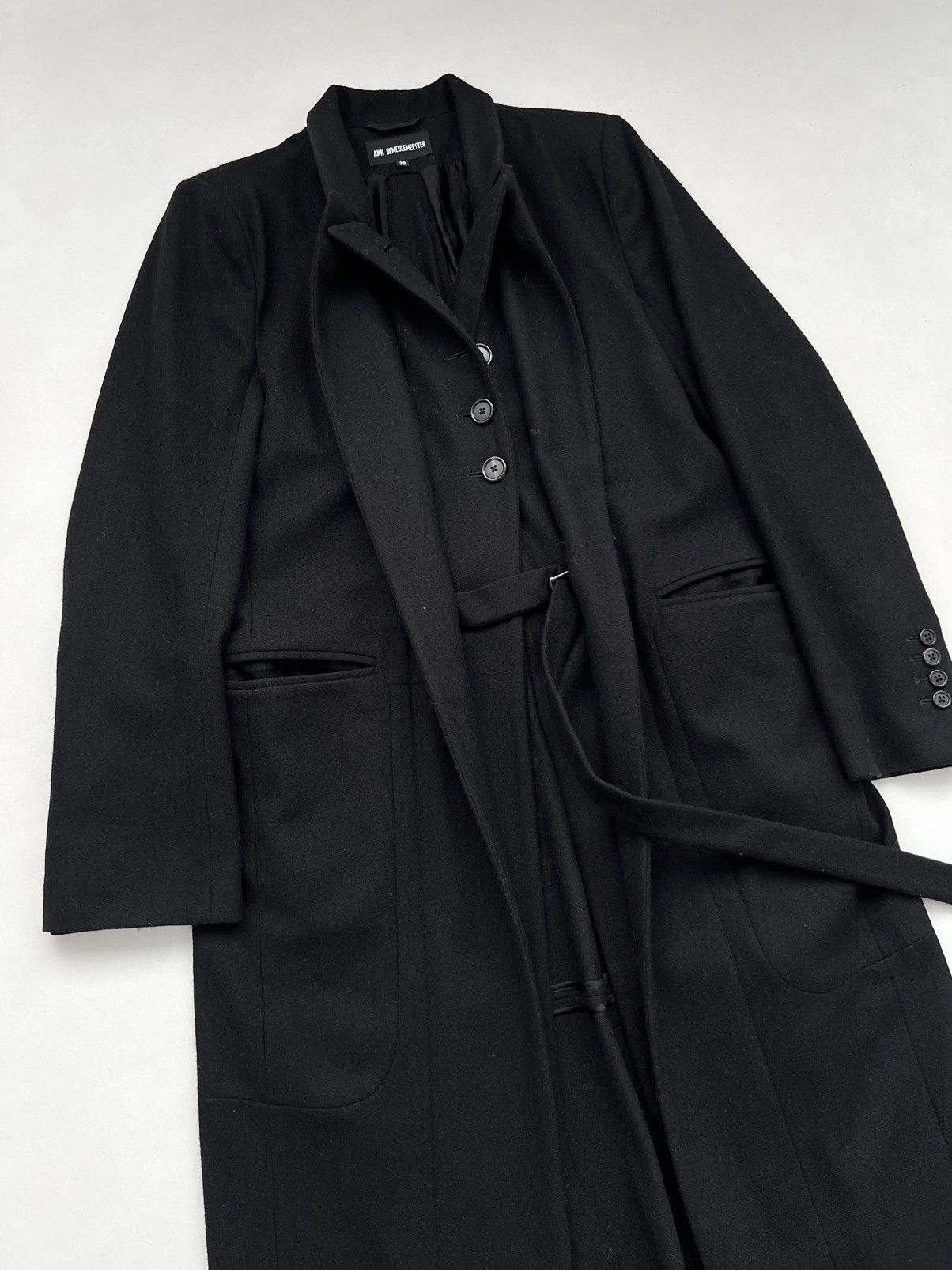 Ann Demeulemeester Ann Demeulemeester Wool Fleece Maxi Long Coat Double Belt Size S / US 4 / IT 40 - 8 Thumbnail
