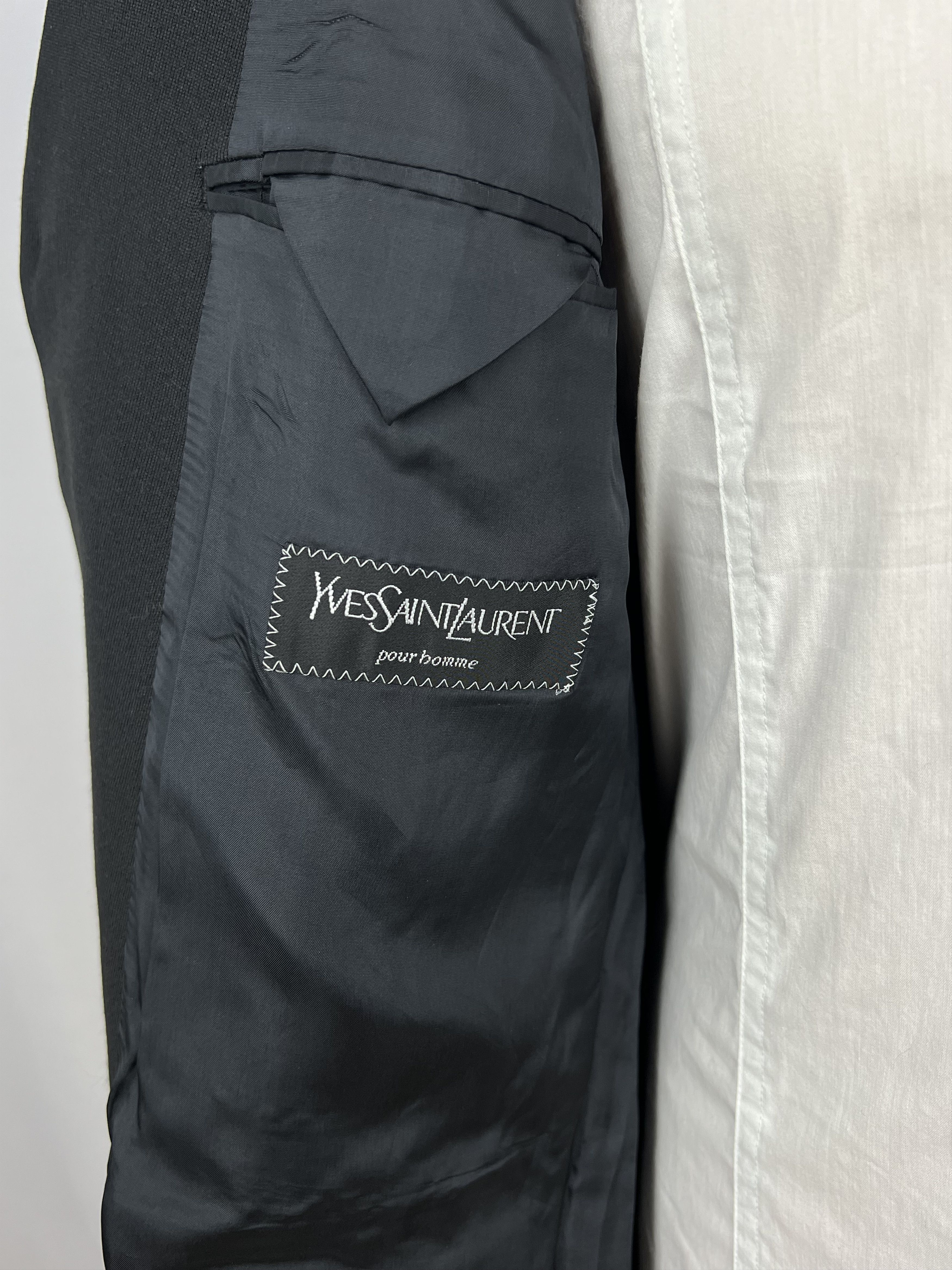 Yves Saint Laurent Vintage Solid Classic-Fit Wool Sport Coat Blazer Size 42R - 8 Thumbnail