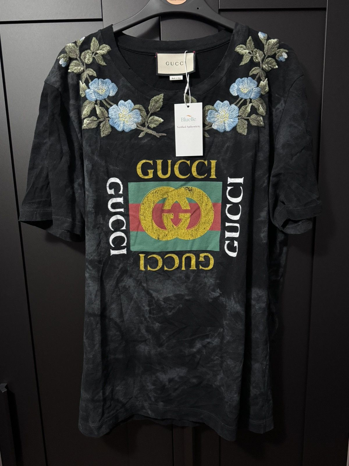 Gucci Gucci Floral Logo T-Shirt Black — BLUELLE🌊🌊 Size US L / EU 52-54 / 3 - 1 Thumbnail