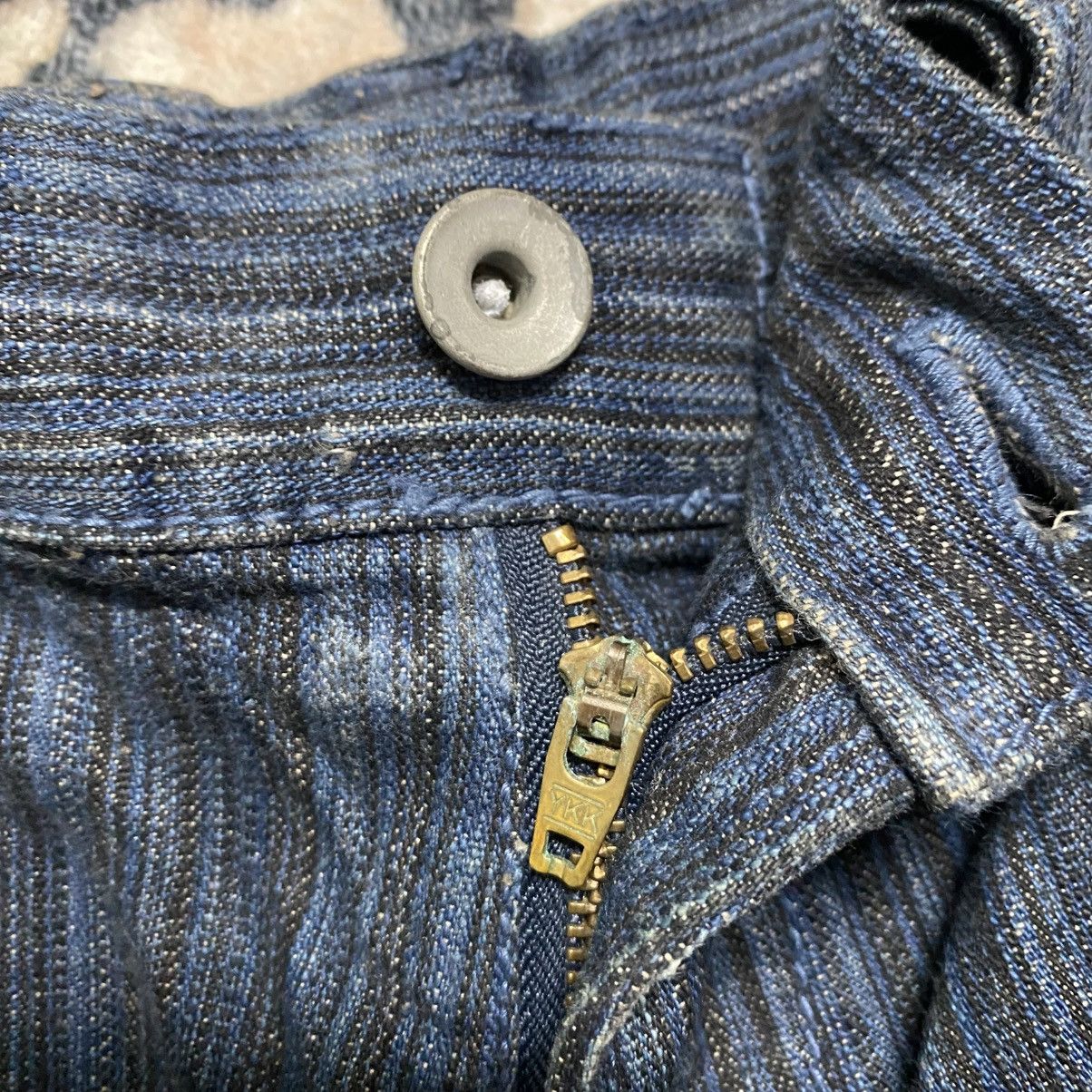 Japanese Brand Japanese Brand OPEN DICH Pinstripe Denim Baggy Jeans Size US 33 - 20 Thumbnail