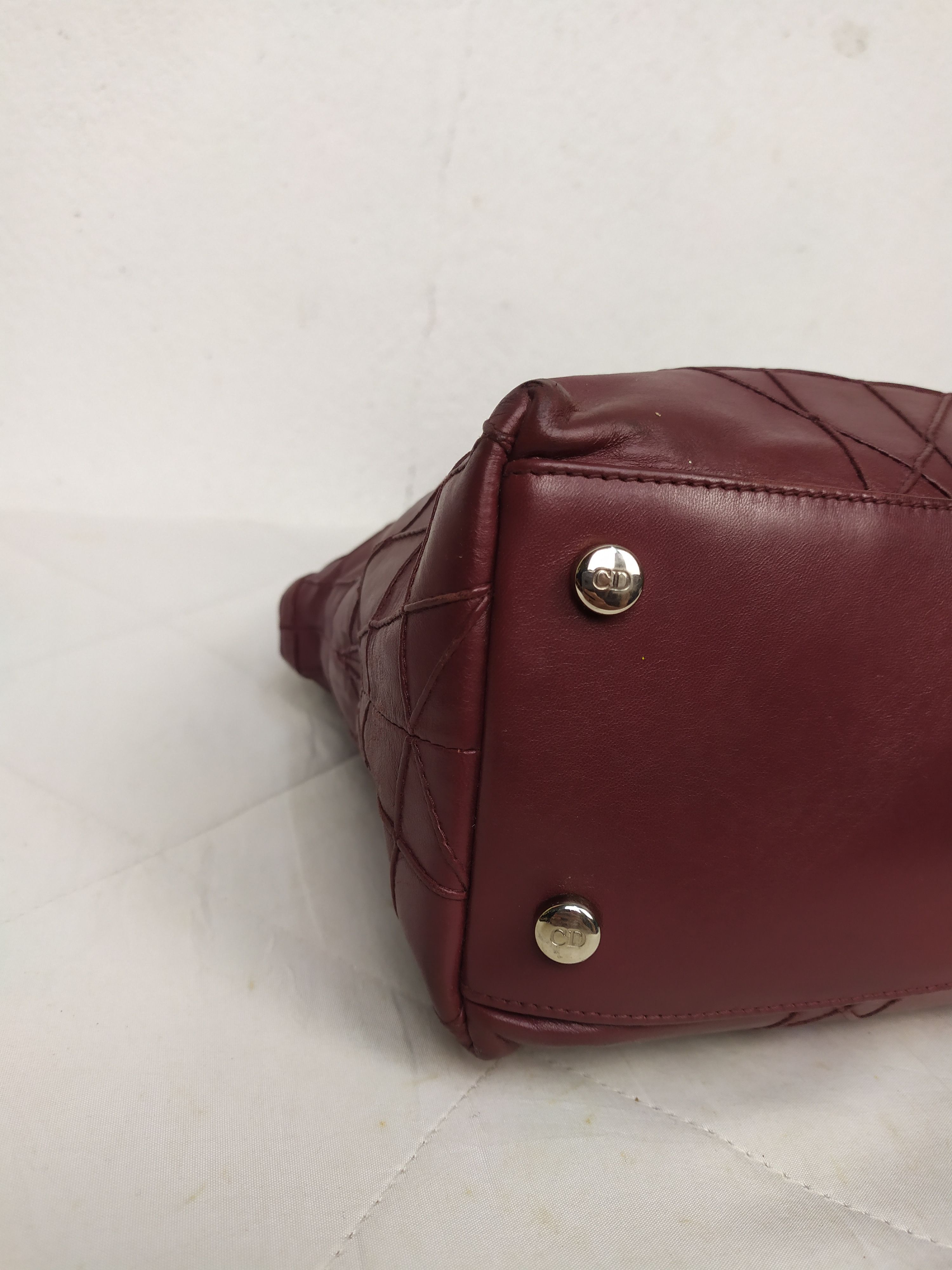 Dior Christian Dior Red Cannage Leather Lambskin Handbag Size ONE SIZE - 8 Thumbnail