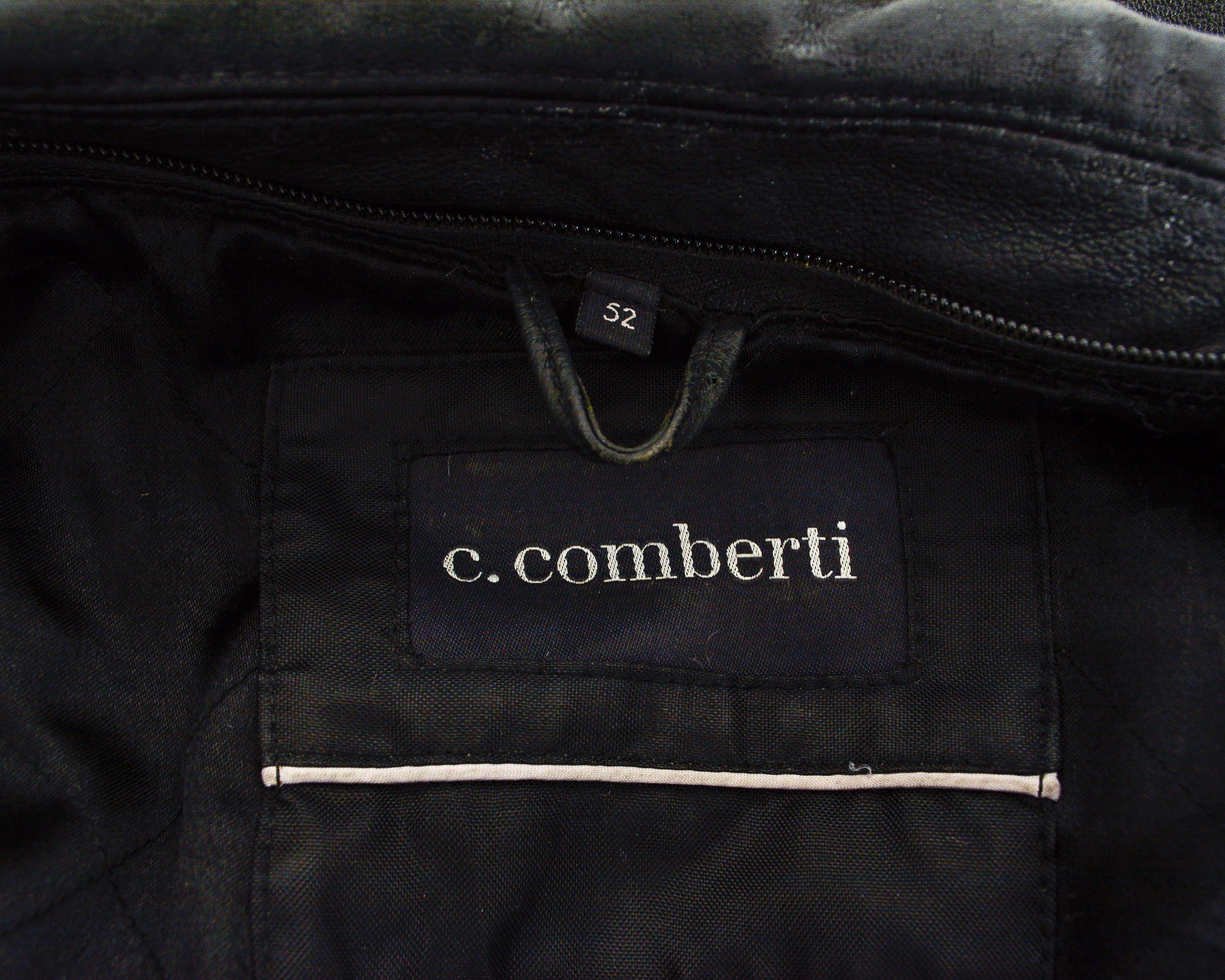 Vintage C. Comberti Leather Jacket Sz L men's, Coat Blazer UK 42 US Size US L / EU 52-54 / 3 - 6 Thumbnail