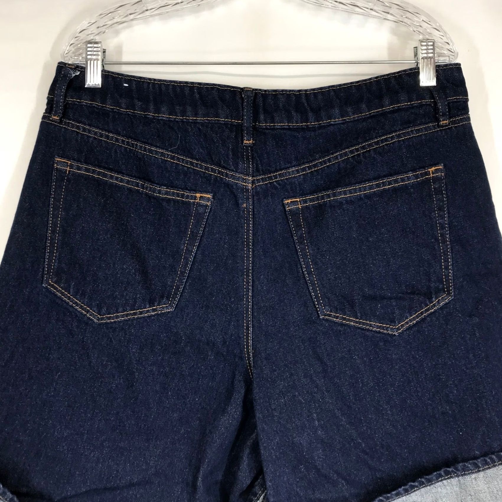 Loft VINTAGE LOFT The Cuff Short Womens 31 12 Dark Wash High Rise Denim Jean Shorts Indigo Size 24" / US 00 / IT 34 - 5 Thumbnail