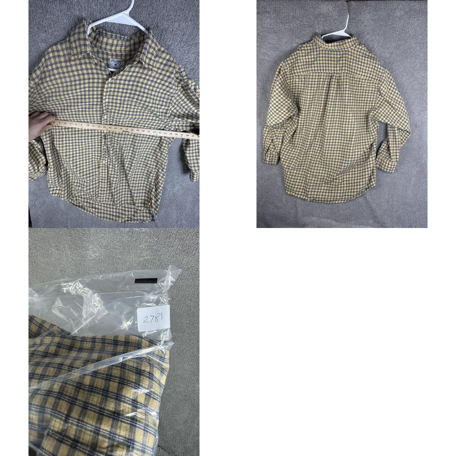 Brooks Brothers Brooks Brothers Shirt Mens XL Yellow Blue Plaid Button Front Cotton Casual Shirt Size US XL / EU 56 / 4 - 8 Thumbnail