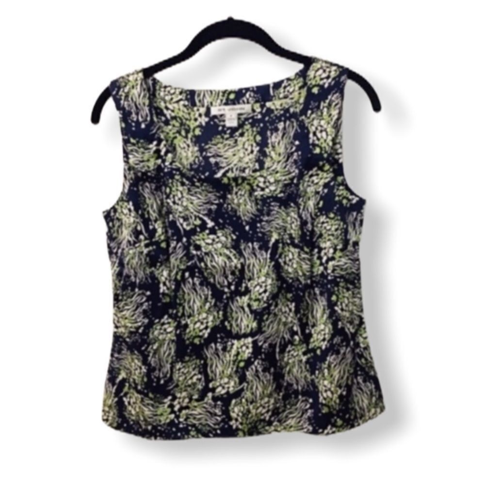 Other St. John Silk Stretch Abstract Tank Top Blue Green Pattern S Size S / US 4 / IT 40 - 2 Thumbnail
