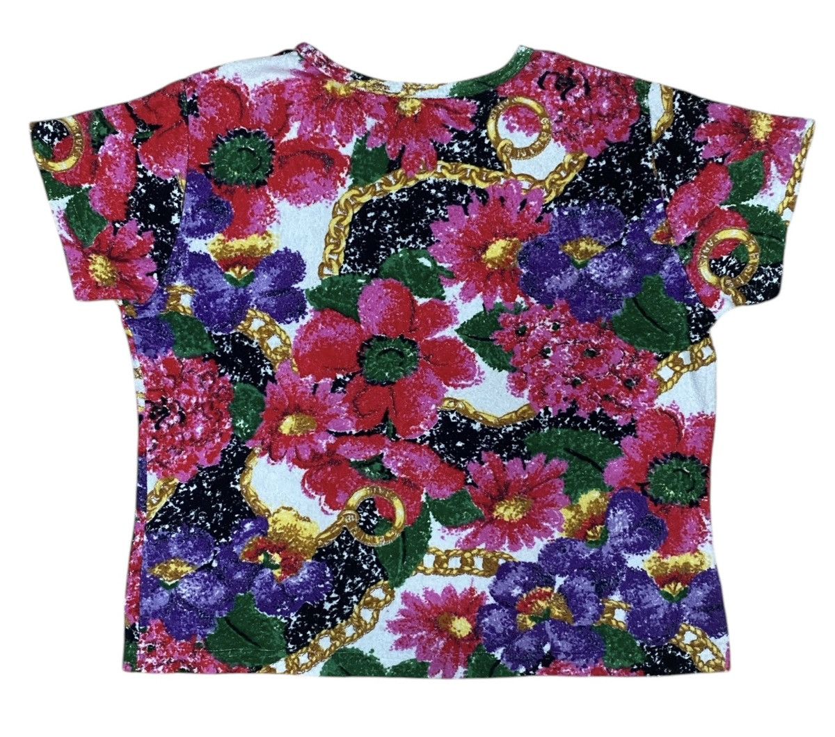 Celine CELINE Floral Velvet Blouse Shirt Size L / US 10 / IT 46 - 2 Thumbnail