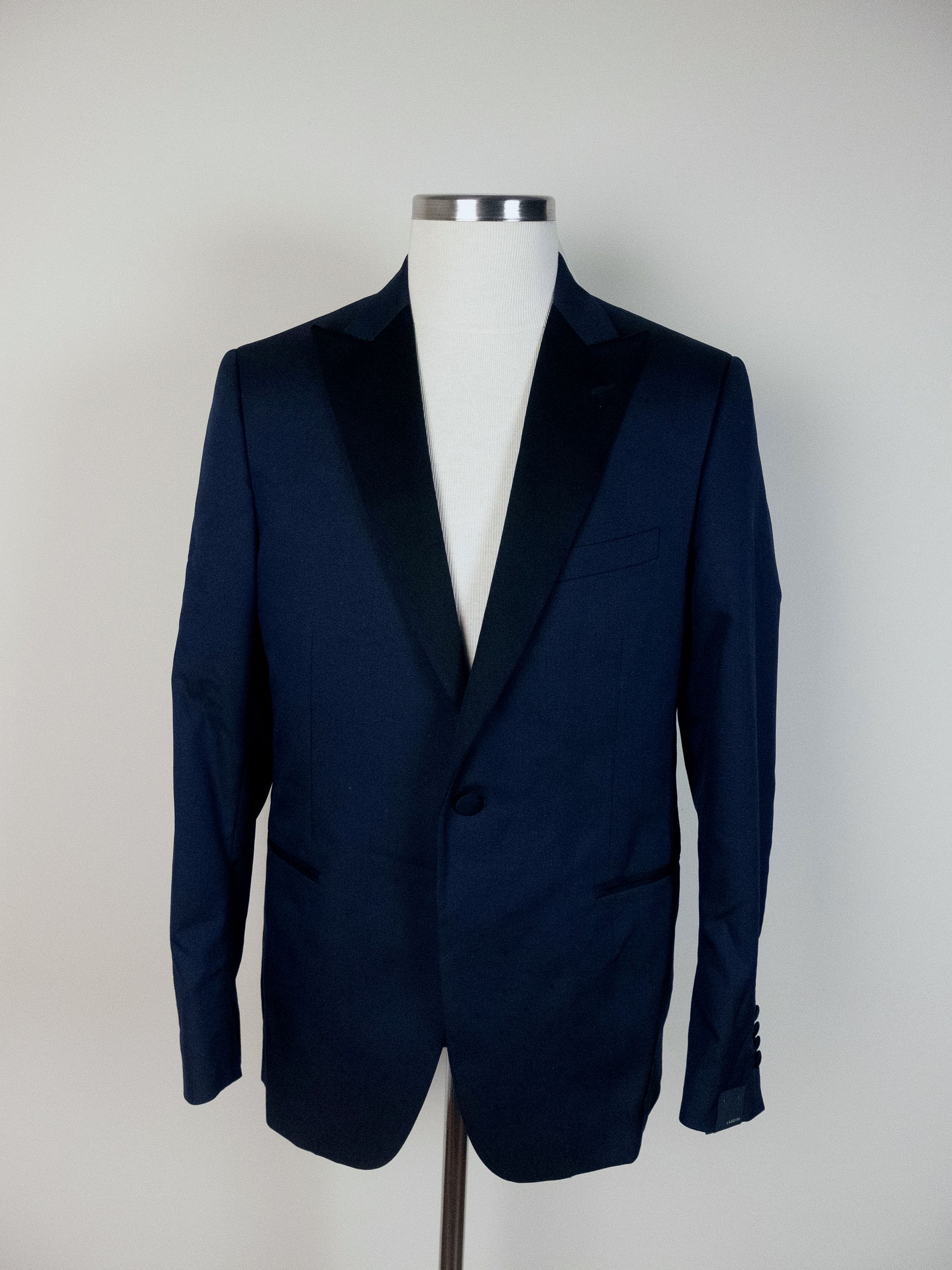 Lardini LARDINI navy blue cotton wool tuxedo Size 40 US / 50 IT Size 40R - 1 Thumbnail