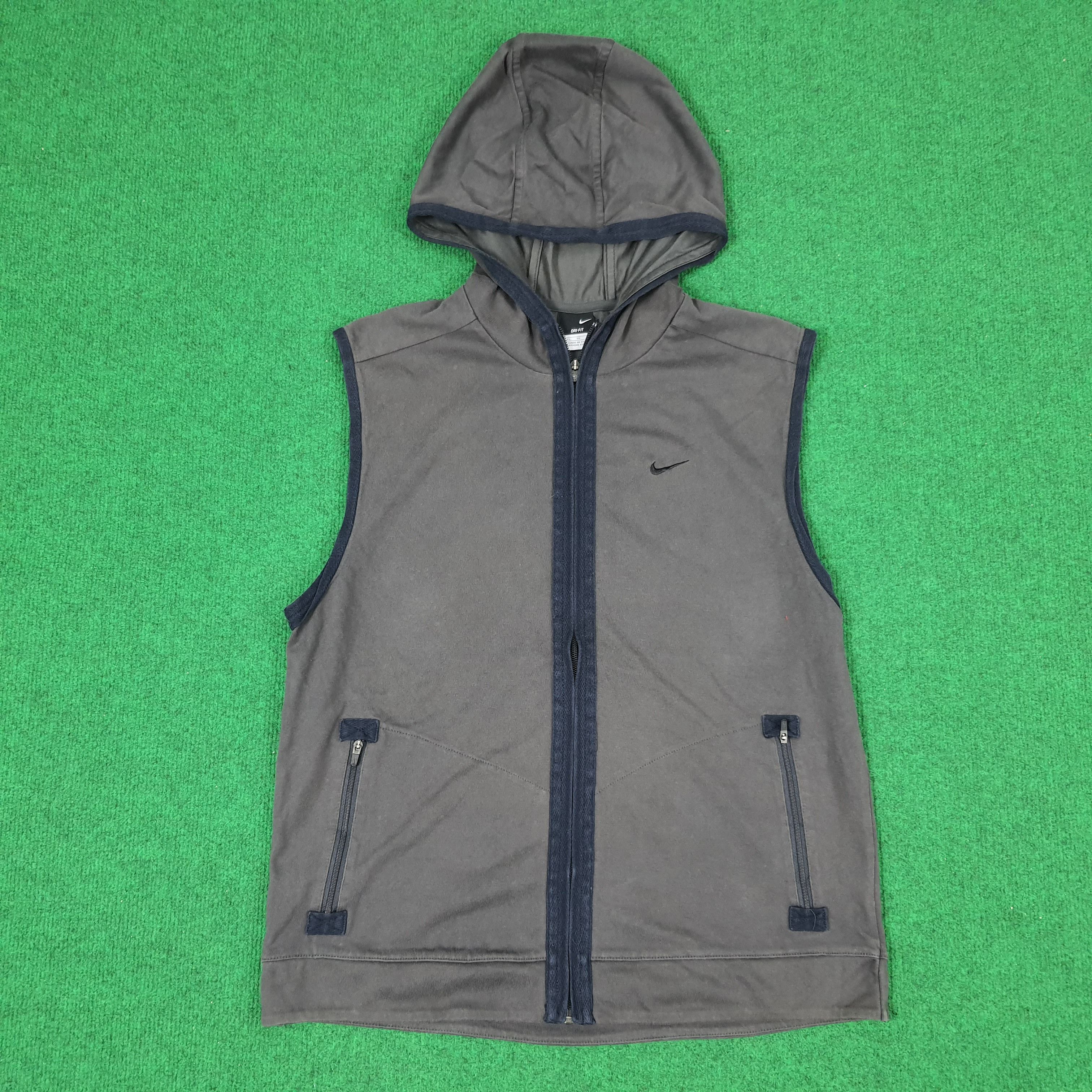 Vintage Nike Gym Training Outdoor Sleeveless Zipper Hoodie