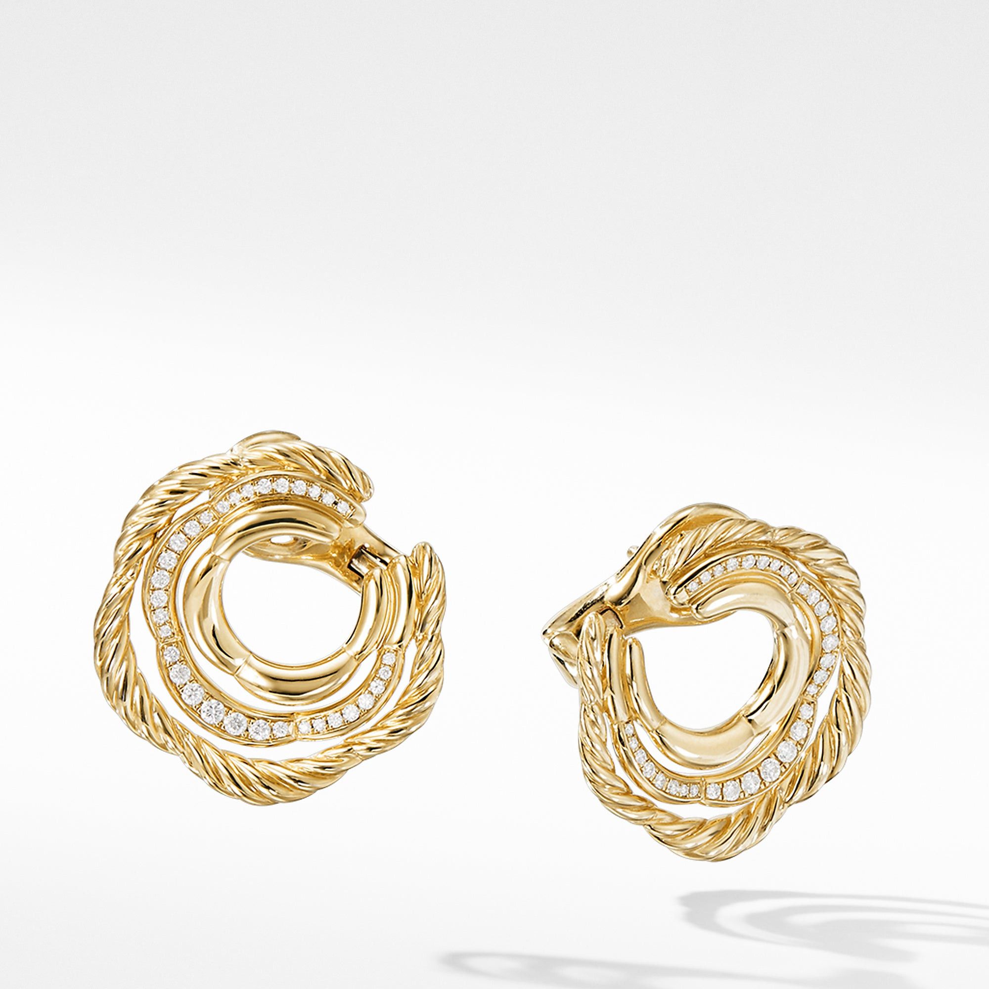 David Yurman o1w1db10525 E14194D Earring in 18K Yellow Gold with Diamond Size ONE SIZE - 1 Preview
