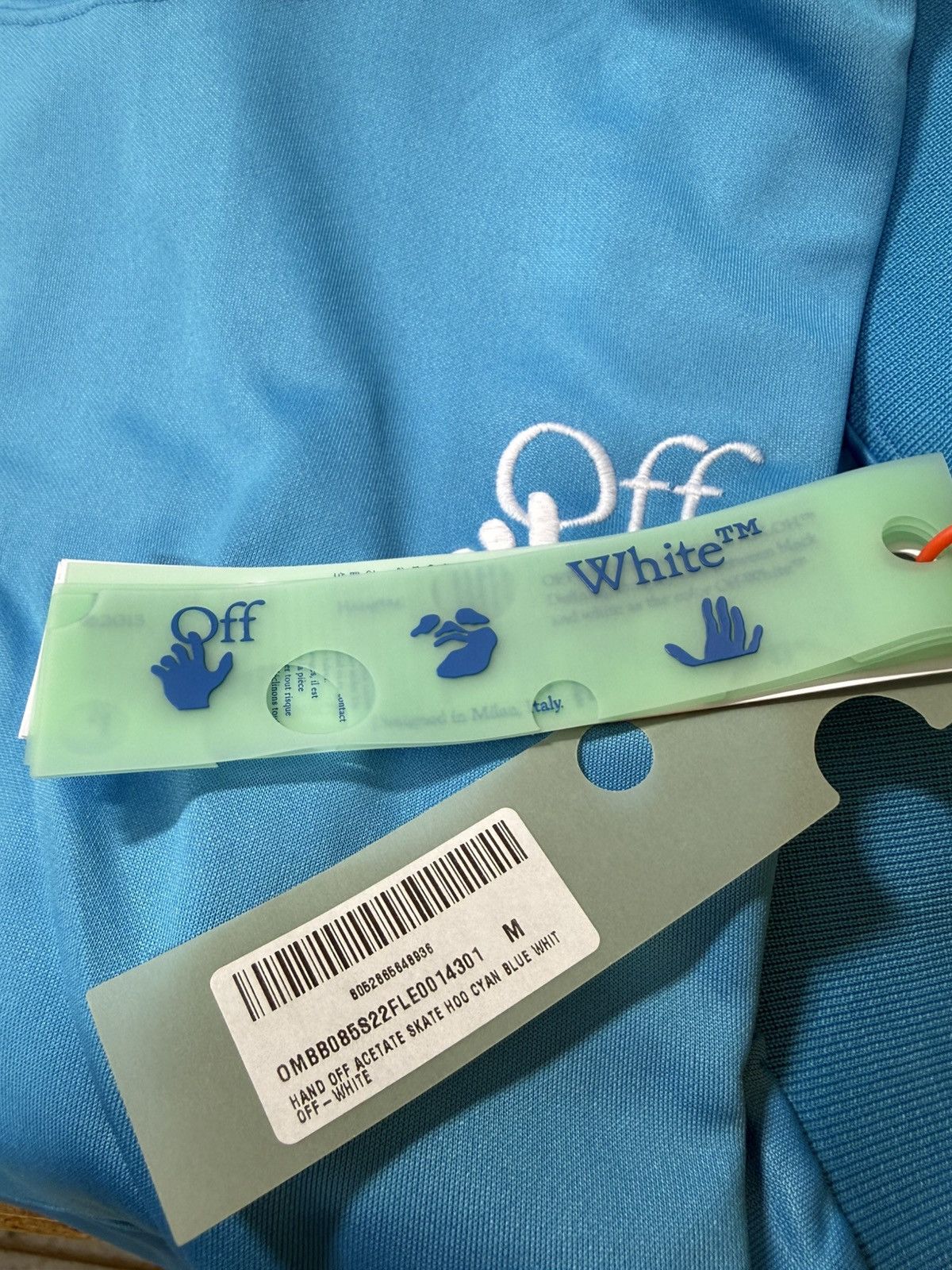 Off-White Off-White Hand Logo Hoodie Blue Size US M / EU 48-50 / 2 - 7 Thumbnail