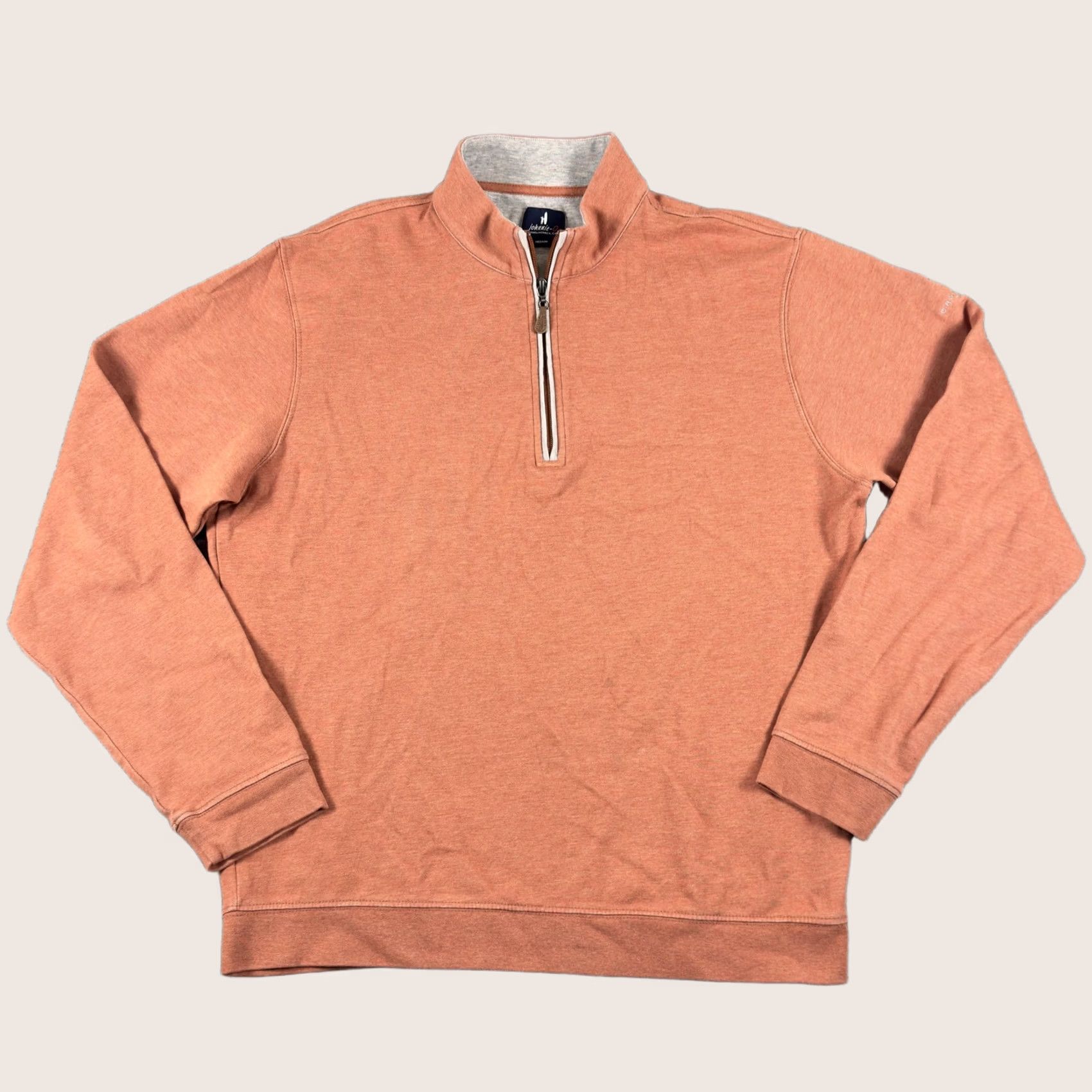 johnnie-O johnnie-O Orange 1/4 Zip Mock Neck Pullover Sweatshirt Mens Medium Golf Sully Size US M / EU 48-50 / 2 - 1 Thumbnail