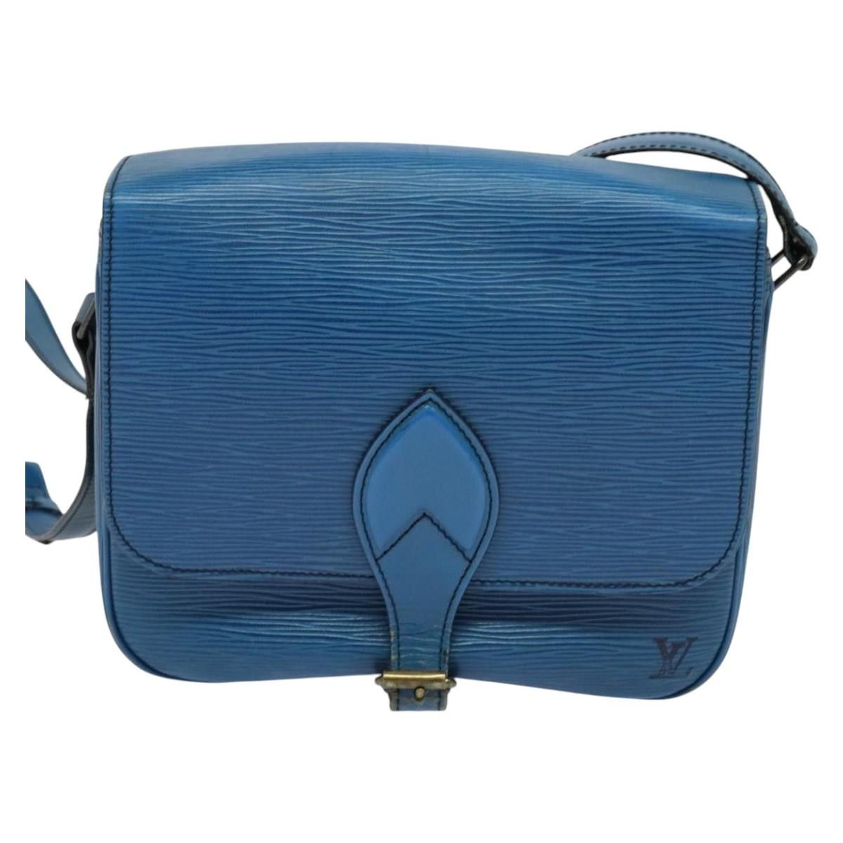 Louis Vuitton LOUIS VUITTON Epi Cartouchiere MM Shoulder Bag Blue M52245 Size ONE SIZE - 2 Thumbnail