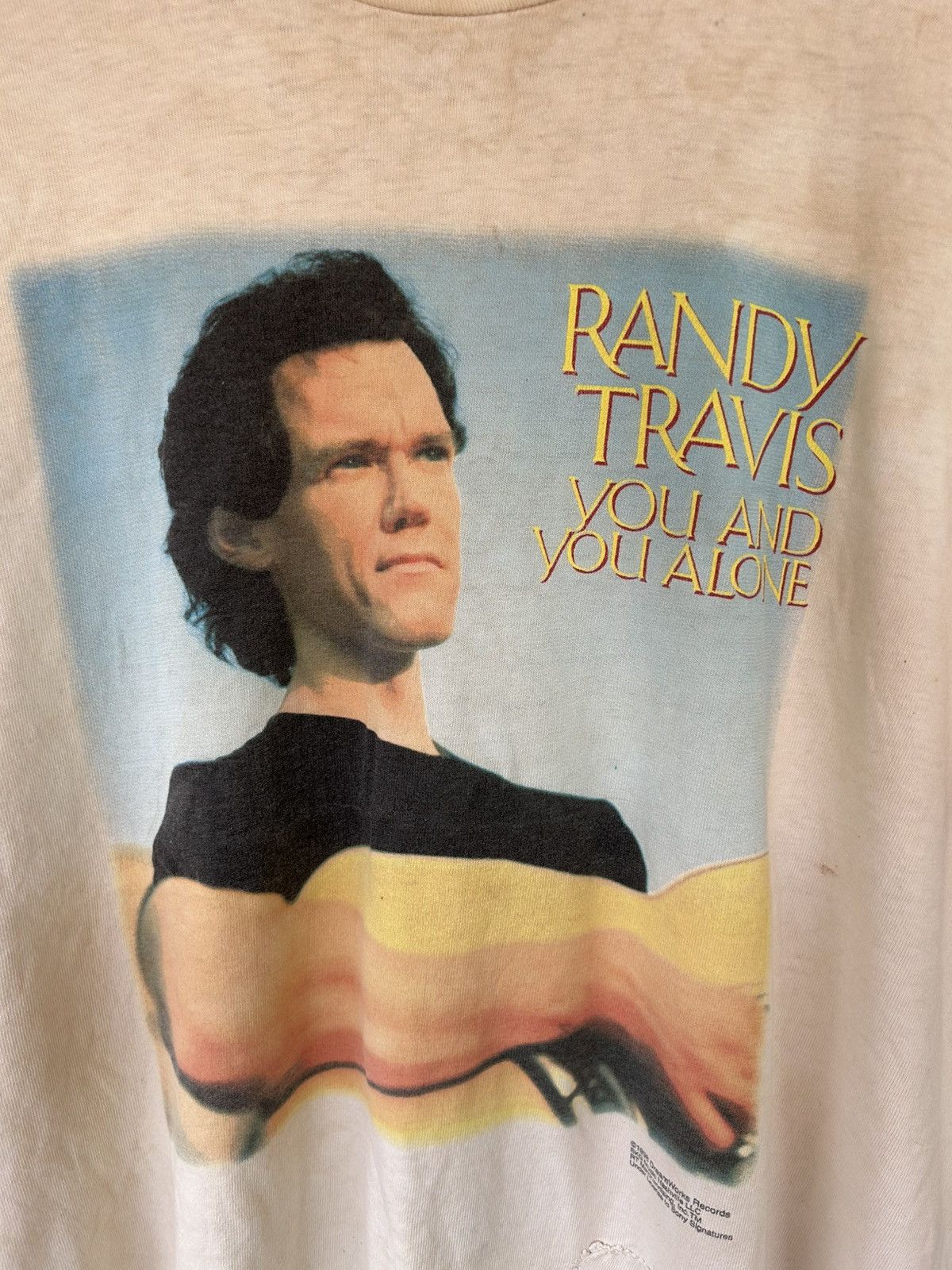 Band Tees 💥 VINTAGE 90s RANDY TRAVIS DISTRESSED TEE SS Size US L / EU 52-54 / 3 - 7 Thumbnail