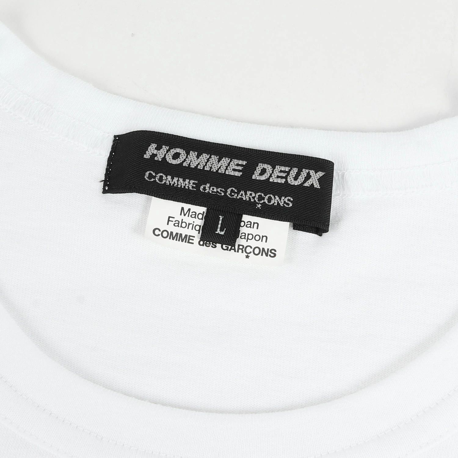 Comme des Garcons Homme Deux T-Shirts logo crew neck cut sew short sleeve White Size US L / EU 52-54 / 3 - 5 Thumbnail
