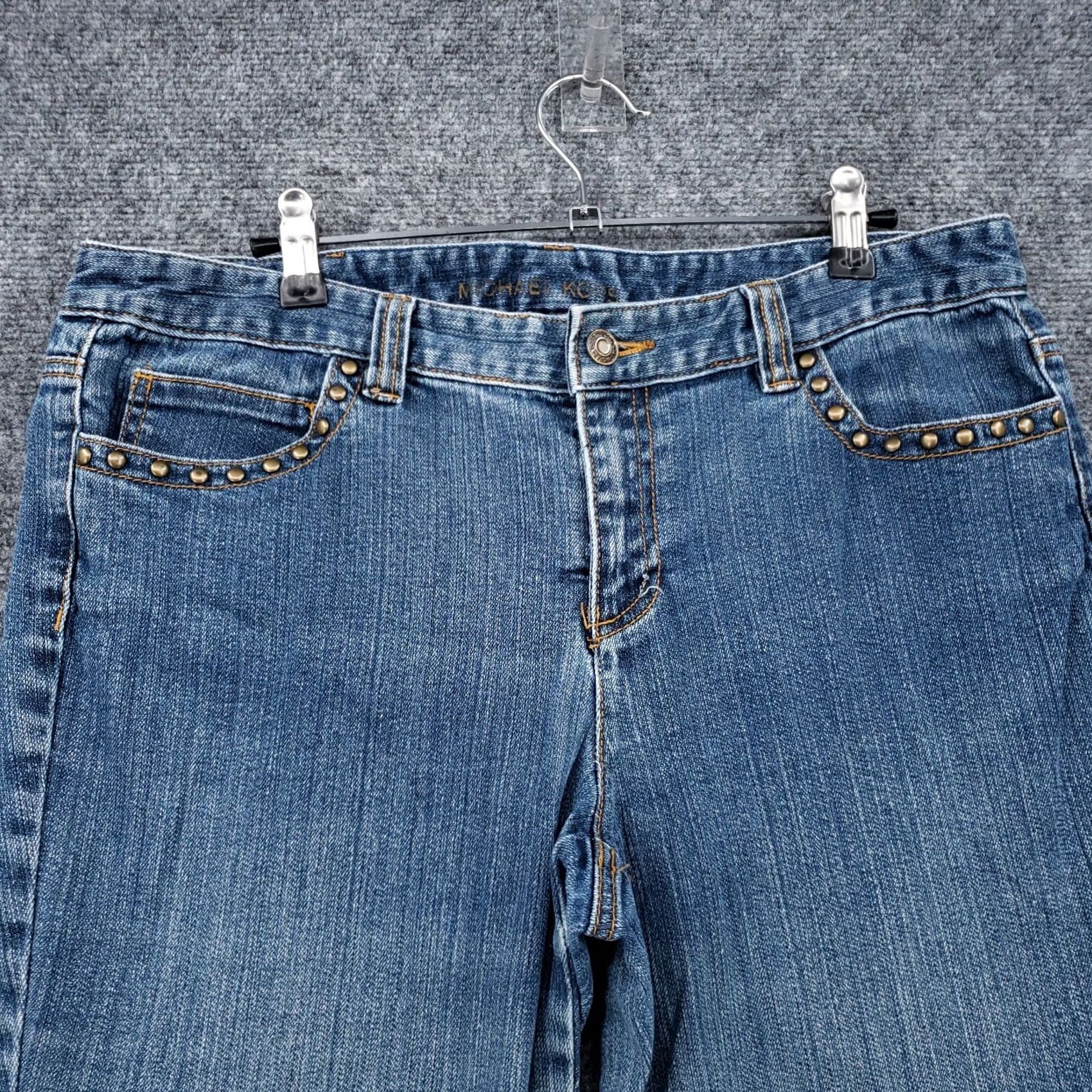 Michael Kors Michael Kors Jeans Womens 12 Boot Cut Mid Rise Medium Wash Blue Denim (Blue) Jeans Size 34" / US 12 / IT 48 - 3 Thumbnail