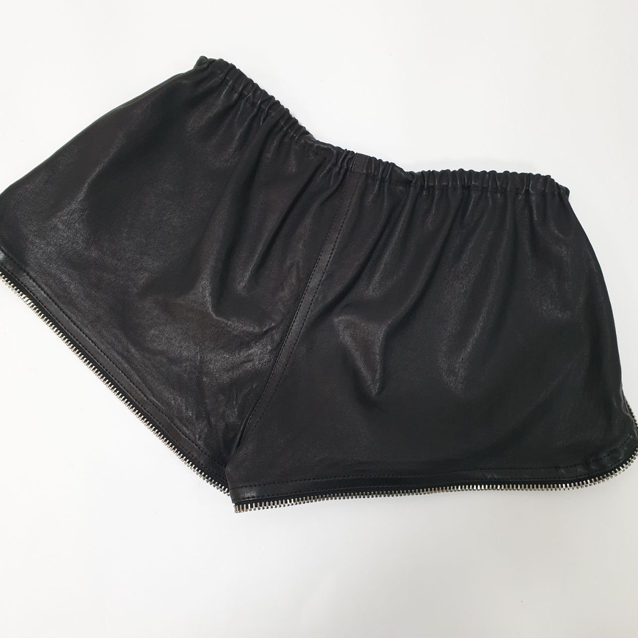 Fendi Fendi Black Leather Zip Trimmed Shorts Sz.44 Size 30" / US 8 / IT 44 - 3 Thumbnail