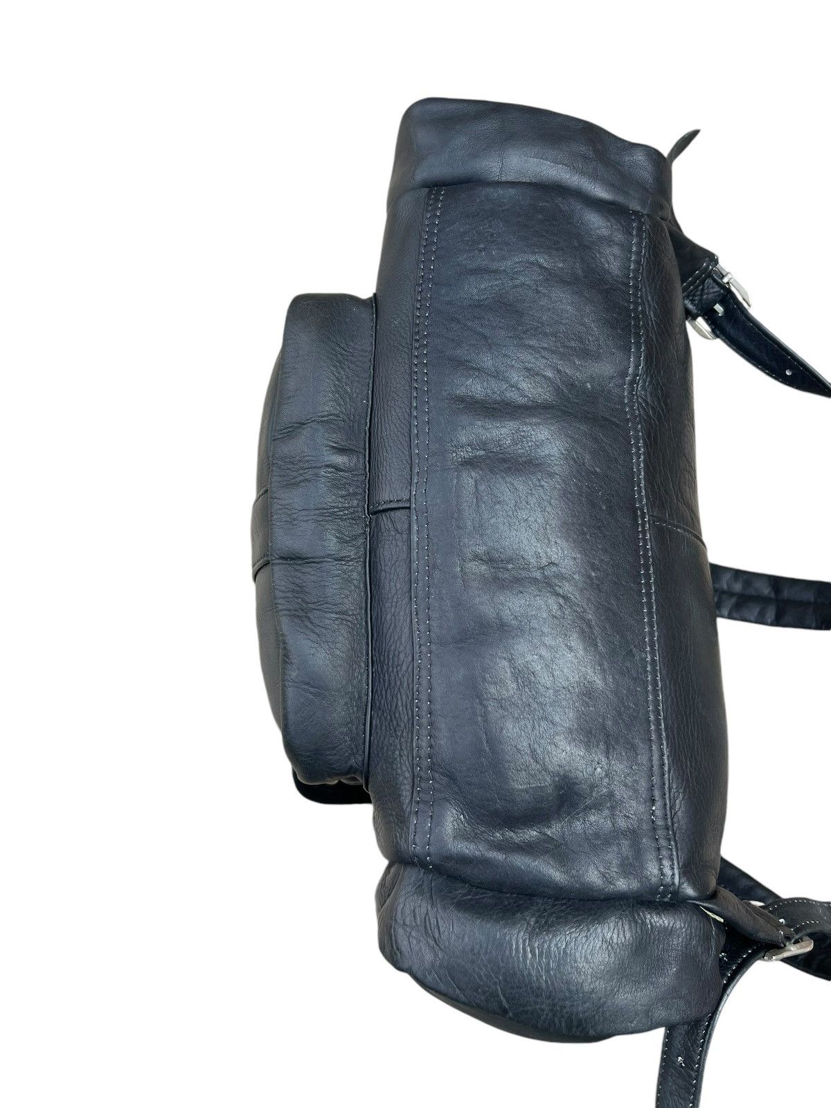 Leather Vintage PIEL Hand Made All Leather Black Backpack Bag Size ONE SIZE - 17 Thumbnail