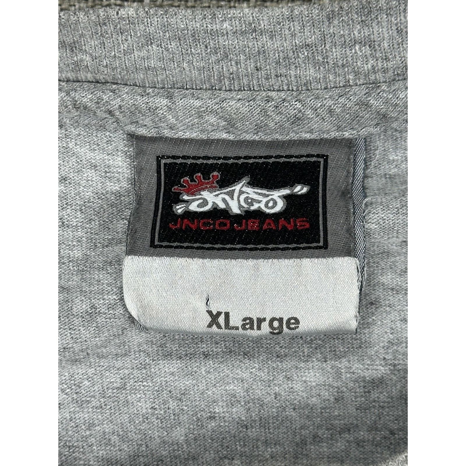 JNCO JNCO Jeans Shirt Sz XL Gray Long Sleeve USA Flag Sleeve USA Size US XL / EU 56 / 4 - 9 Thumbnail