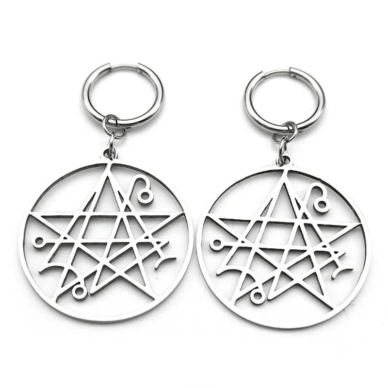 Jewelry Necronomicon Hoop Earrings Jewelry Gift Size ONE SIZE - 4 Thumbnail