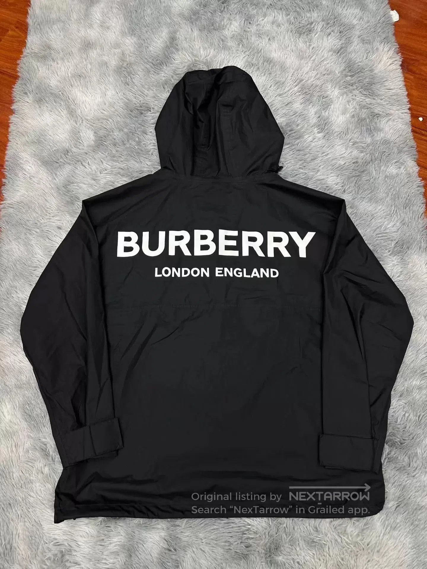 Burberry Black Hooded Light Jacket with Zip Pockets . Size US S / EU 44-46 / 1 - 2 Thumbnail