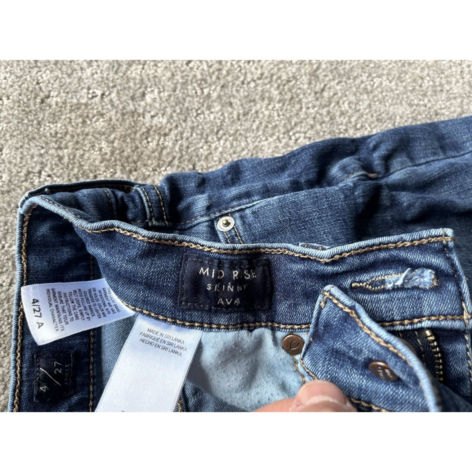 Lucky Brand VINTAGE Lucky Brand Mid Rise Skinny Jeans Size 4/27 Dark Wash Blue Denim Womens Size 27" / US 4 / IT 40 - 6 Thumbnail