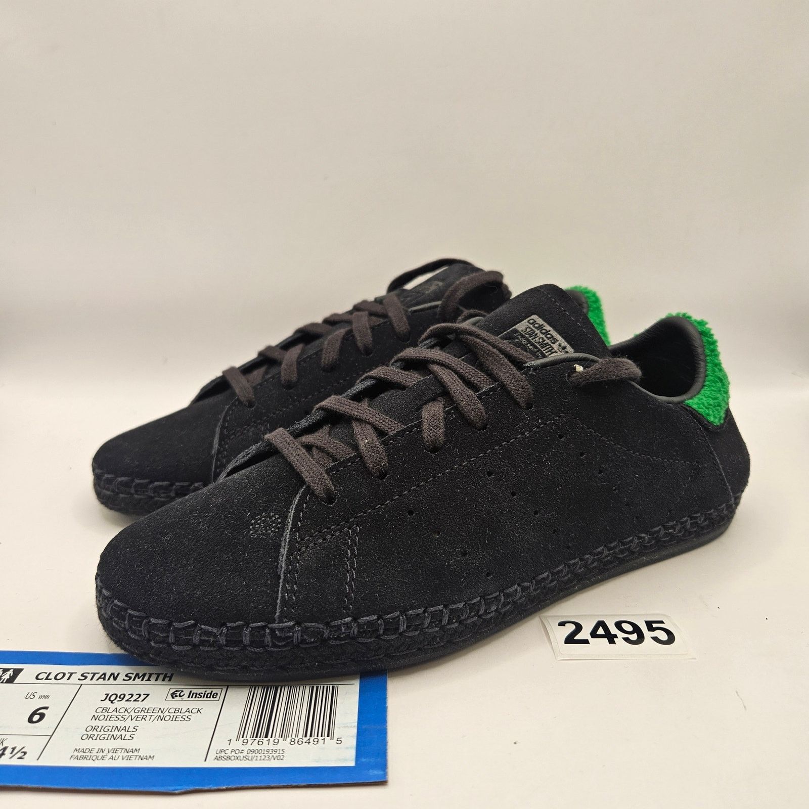 Adidas ADIDAS ORIGNAL X CLOT STANSMITH WOMEN'S 6 BLACK SUEDE JQ9227 Size US 6 / IT 36 - 1 Thumbnail
