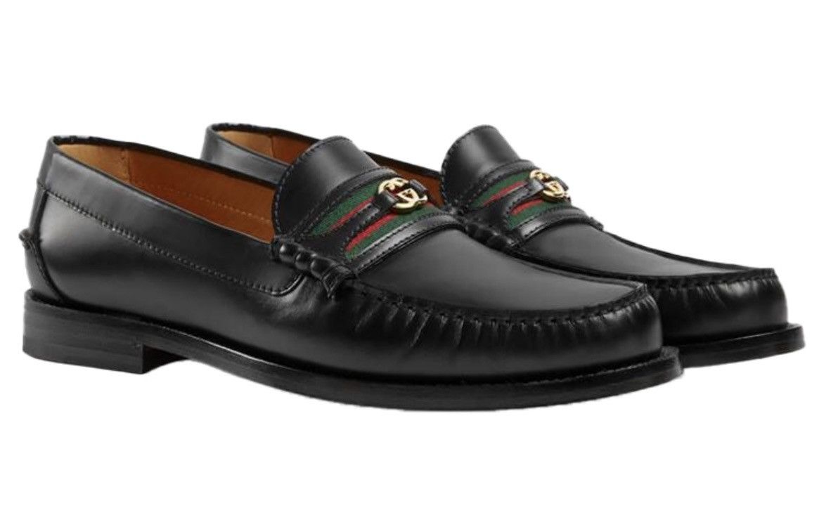 Gucci Gucci Kaveh Loafer Black Green Red Size US 12.5 / EU 45-46 - 1 Thumbnail