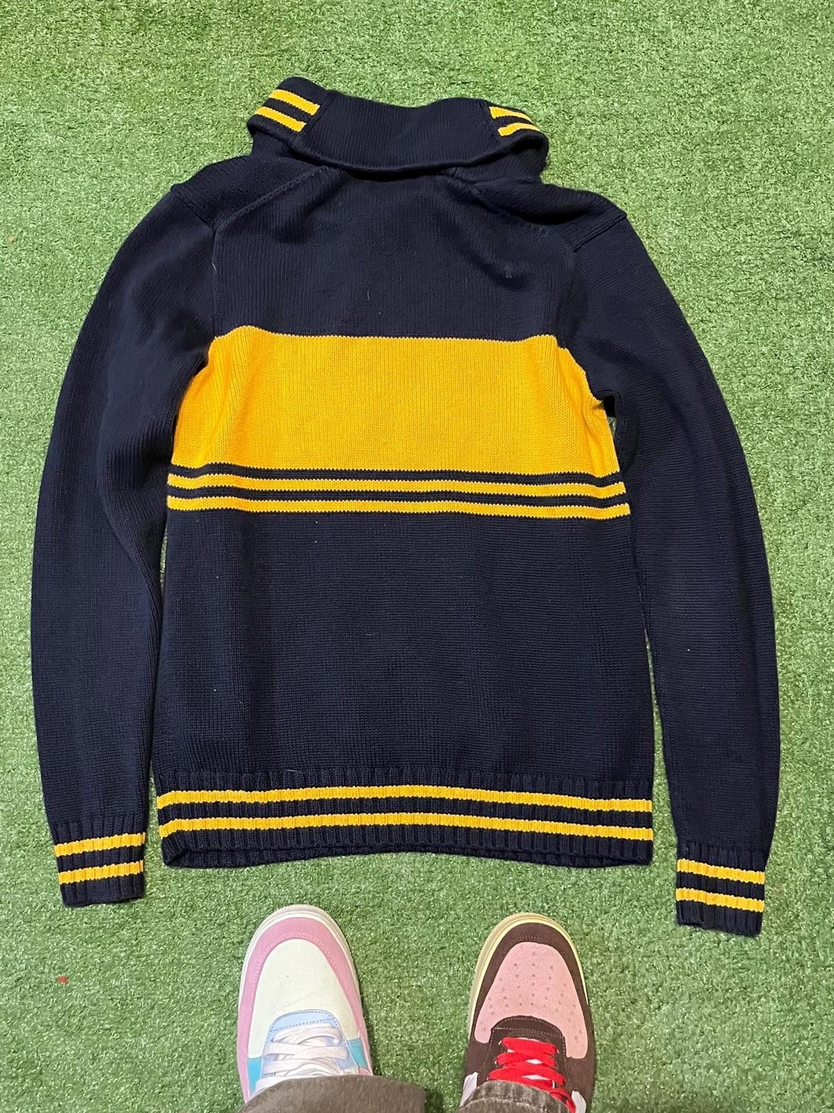 Polo Ralph Lauren Polo Ralph Lauren Men's Cowl Neck Sweater Navy and Yellow Size US XL / EU 56 / 4 - 2 Thumbnail
