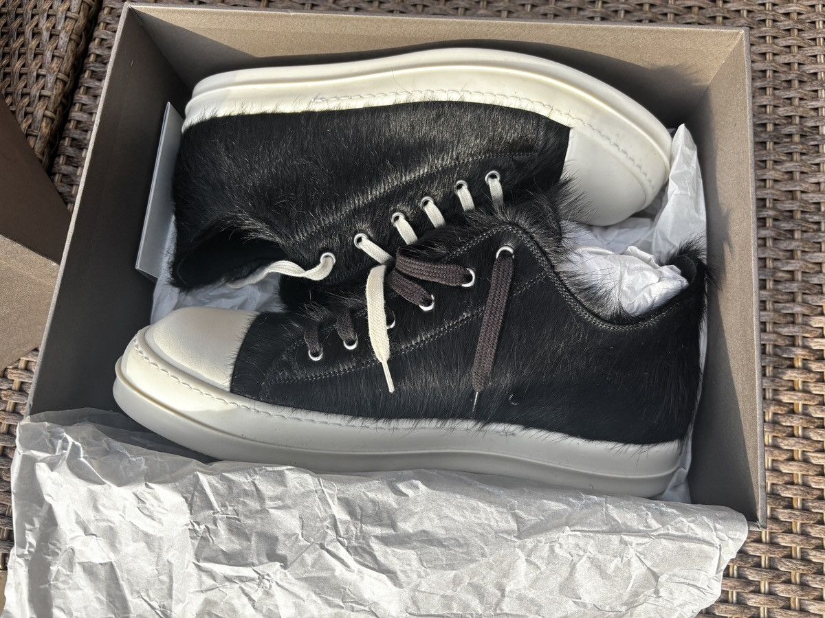 Rick Owens Mainline Rick Owens Strobe Low 'Black Cow Fur Size US 11 / EU 44 - 3 Thumbnail