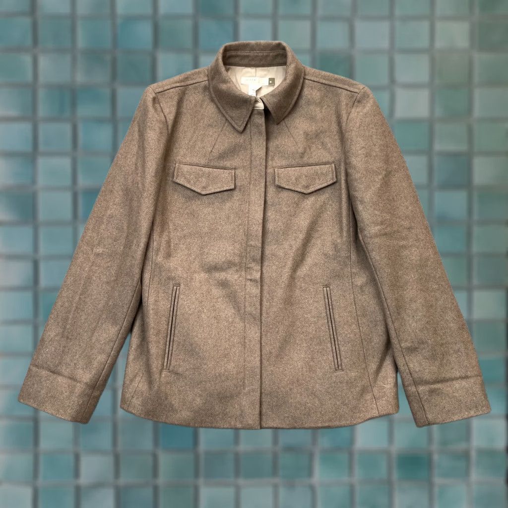 J.Crew VINTAGE J.CREW Jacket Womens Medium Brown Coat Wool Blend Lined Full Zip Formal City Classic Preppy Size M / US 6-8 / IT 42-44 - 1 Thumbnail