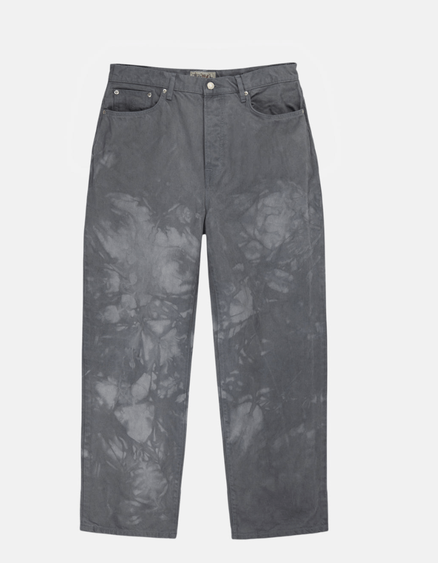 image of Stussy x Wonderland Hand-Dyed Big Ol' Jeans in Charcoal, Men's (Size 32)
