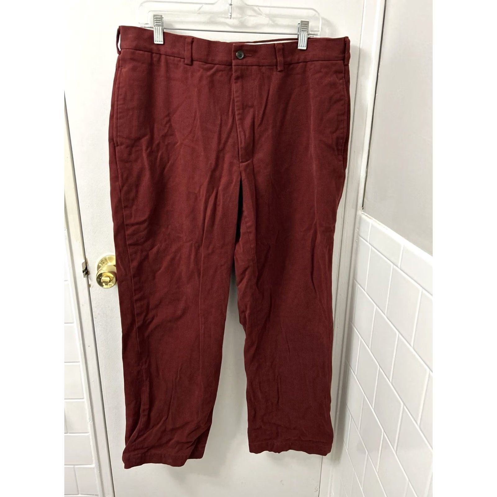 Brooks Brothers Brooks Brothers Hudson Pants Mens 38x32 Red Straight Leg Trousers Dress Pants Casual Business Cotton Blend Zipper Button 5-Pocket Size US 38 / EU 54 - 2 Thumbnail