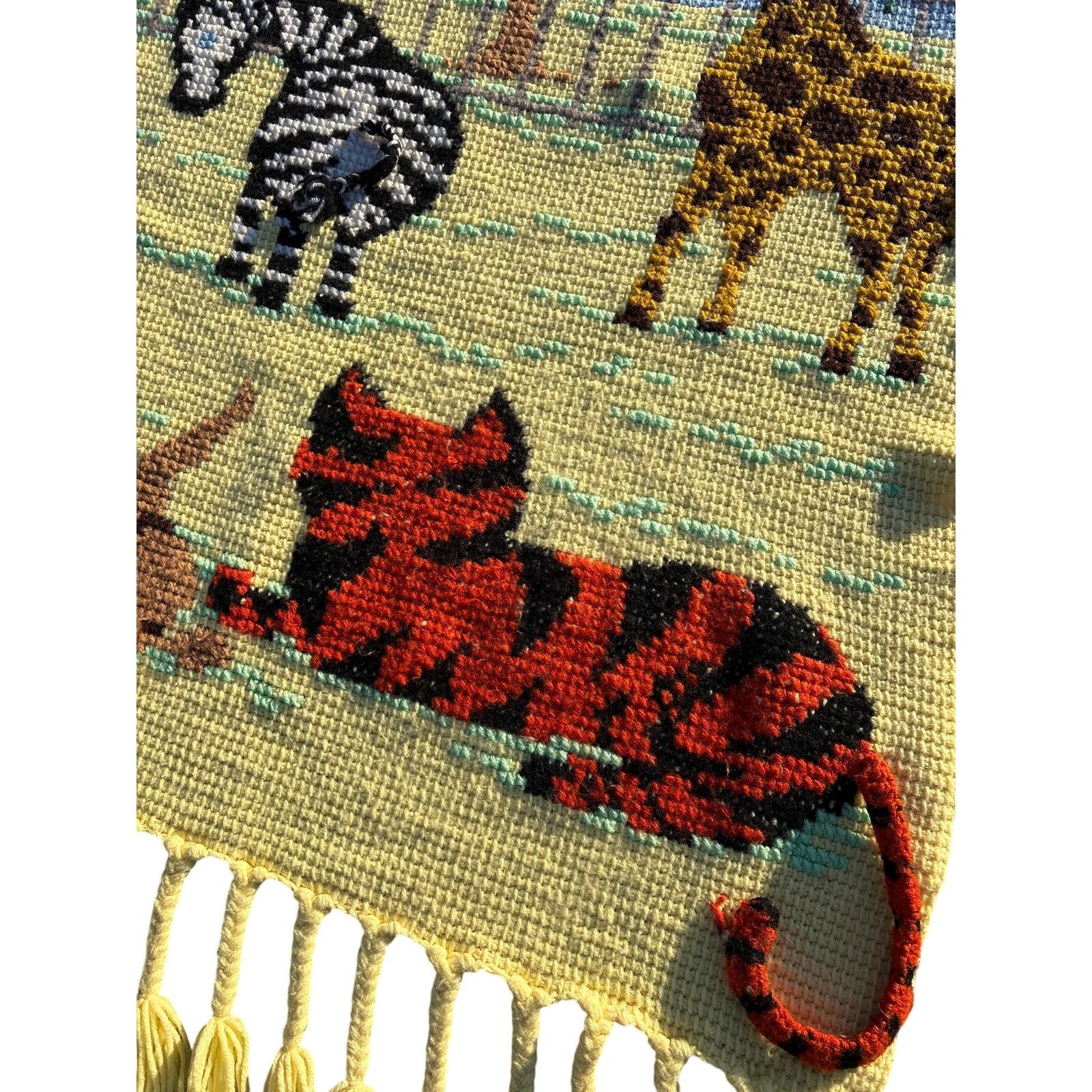 Handmade Animal tails handmade blanket 41x42 crochet knit nursery Size ONE SIZE - 6 Thumbnail