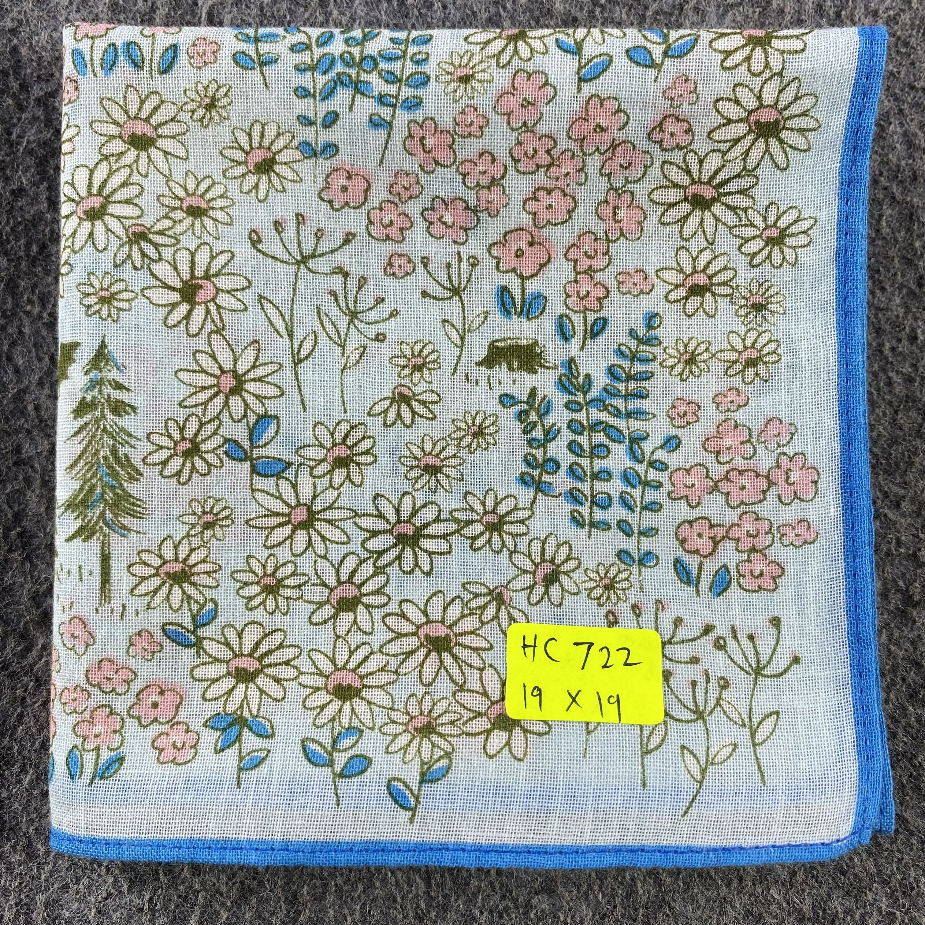 Vintage No Designer Handkerchief/Neckerchief/Bandana HC722 Size ONE SIZE - 5 Thumbnail