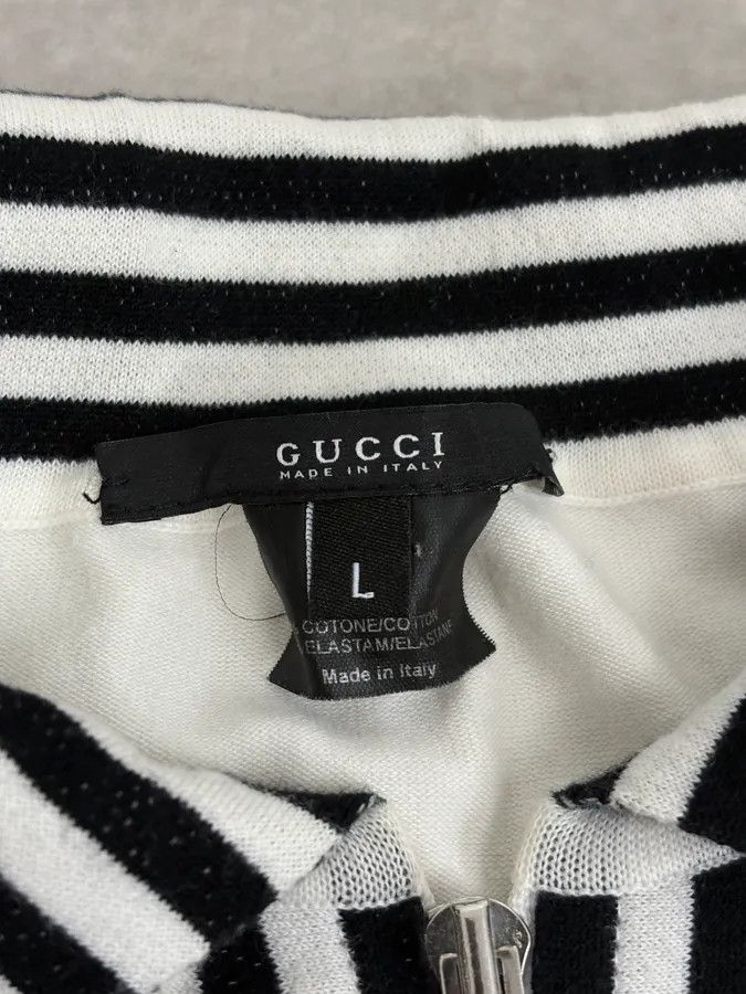 Gucci 2000s Gucci Black & White Signature Cardigan Zip-up Sweater Size US S / EU 44-46 / 1 - 11 Thumbnail