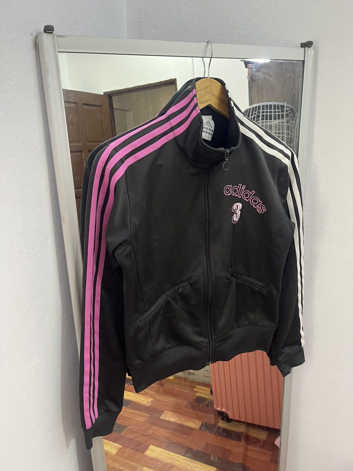Adidas Adidas 3 Stripe Track Jacket Pink White Embroidery Size S / US 4 / IT 40 - 1 Thumbnail