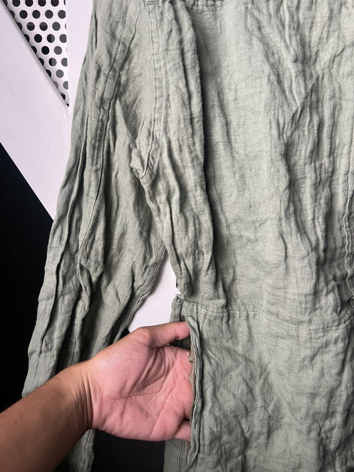 Christophe Lemaire AW 2000 Archive Christophe Lemaire Crinkled Green Shirt Size US M / EU 48-50 / 2 - 4 Thumbnail