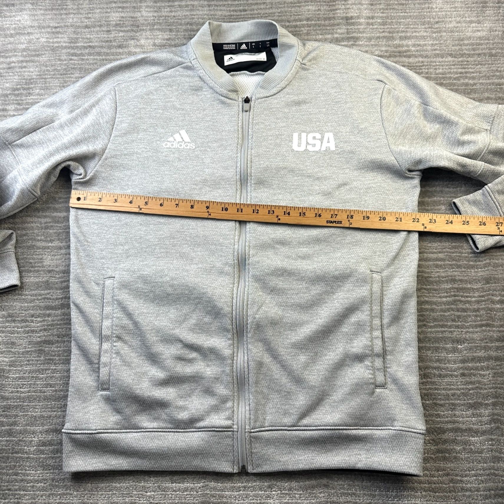Adidas Adidas Jacket Mens Large Gray USA Olympic Team Bomber Full Zip Size US L / EU 52-54 / 3 - 7 Thumbnail