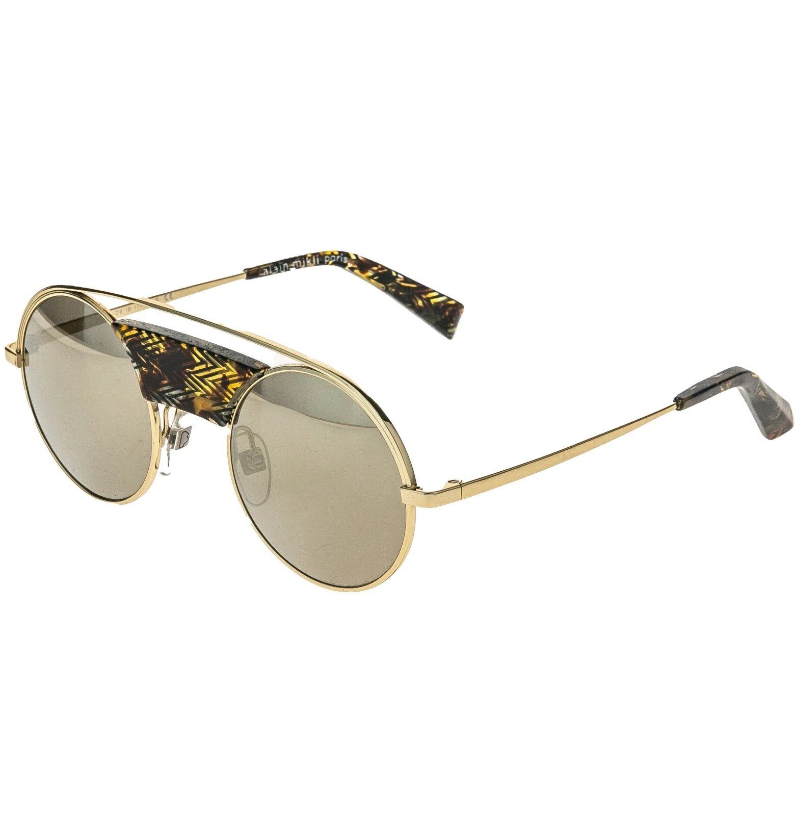 Alain Mikli ALAIN MIKLI Paris A04002 4002 Metal Round Gold Yellow Mirror Size ONE SIZE - 4 Thumbnail